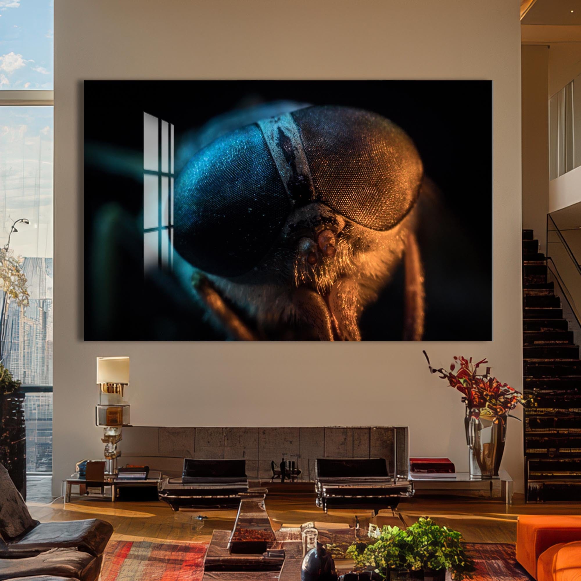 Artronauts Glass Print Dual-Tone Fly Close-Up – Animal Tempered Glass Wall Art