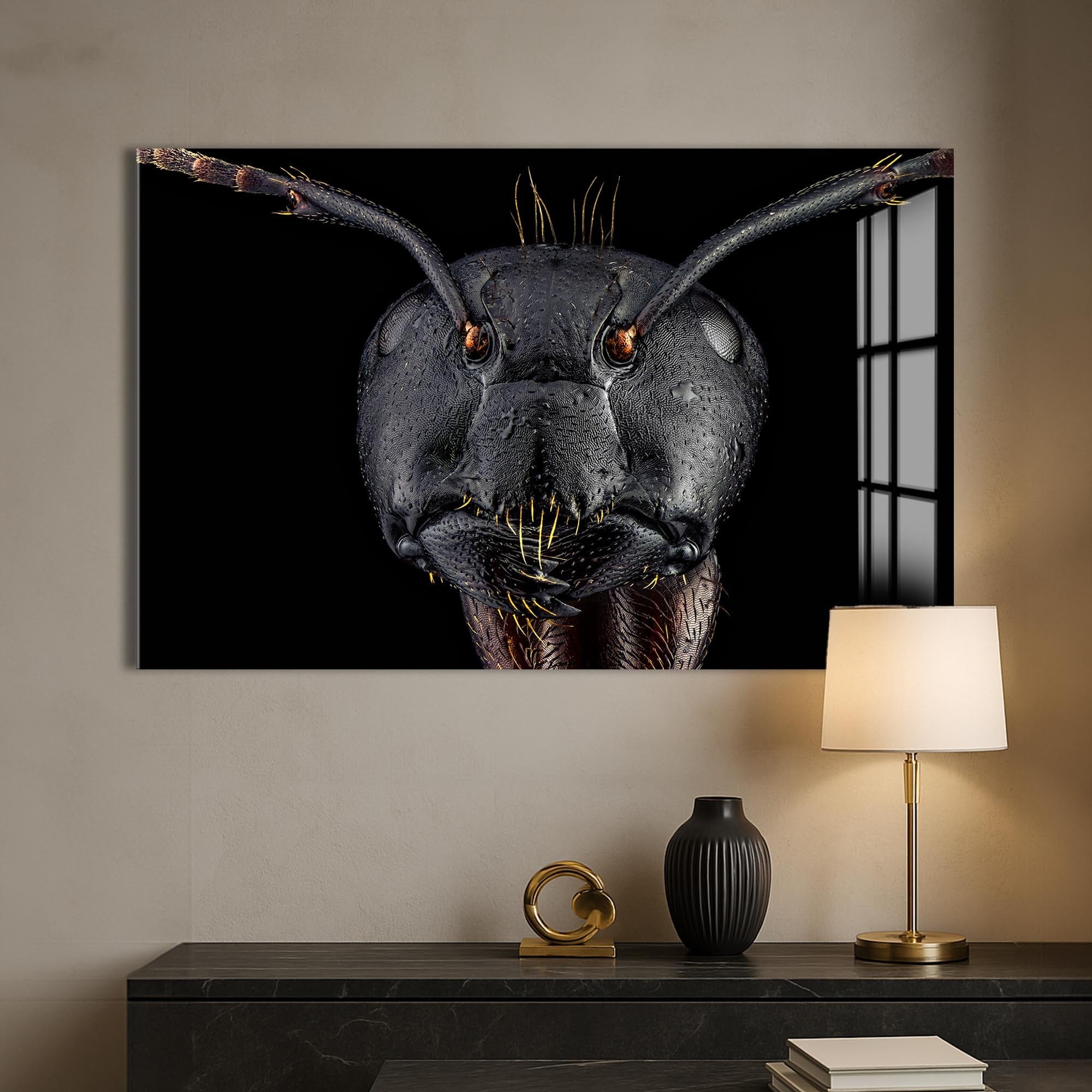 Artronauts Glass Print Black Ant Warrior – Animal Tempered Glass Wall Art
