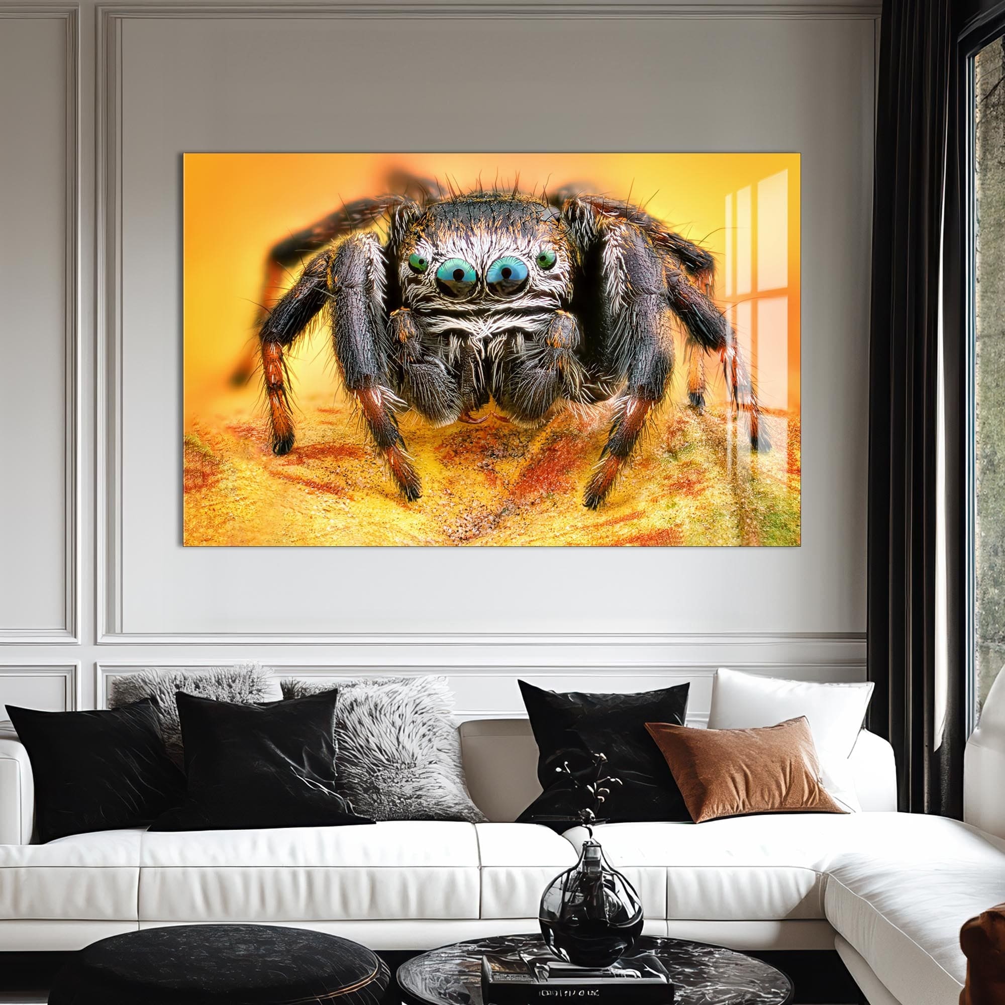 Artronauts Glass Print Vibrant Jumping Spider – Animal Tempered Glass Wall Art