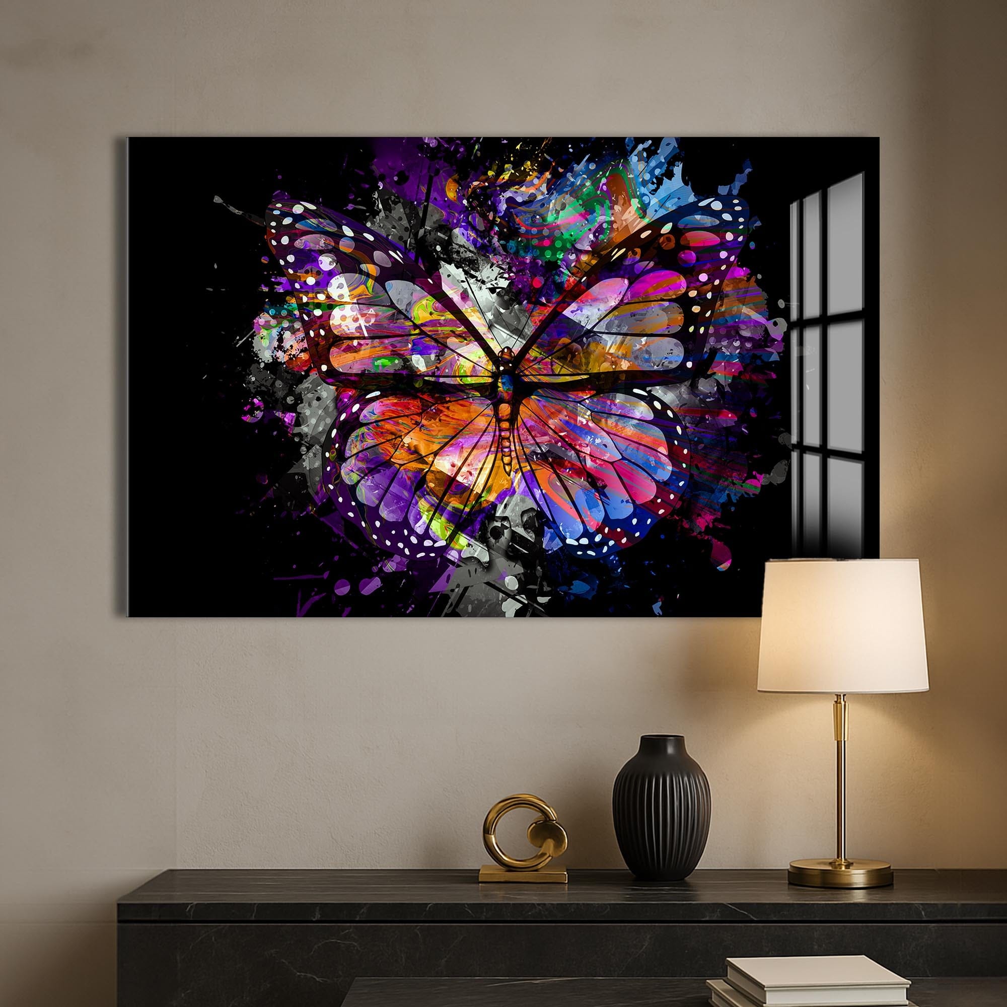 Artronauts Glass Print Cosmic Splash Butterfly – Animal Tempered Glass Wall Art
