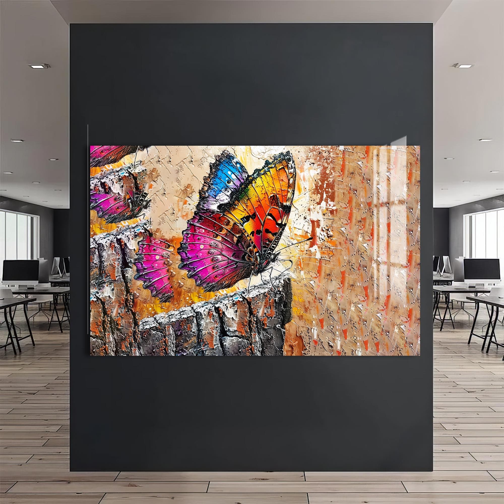 Artronauts Glass Print Vibrant Barkland Butterfly – Animal Tempered Glass Wall Art
