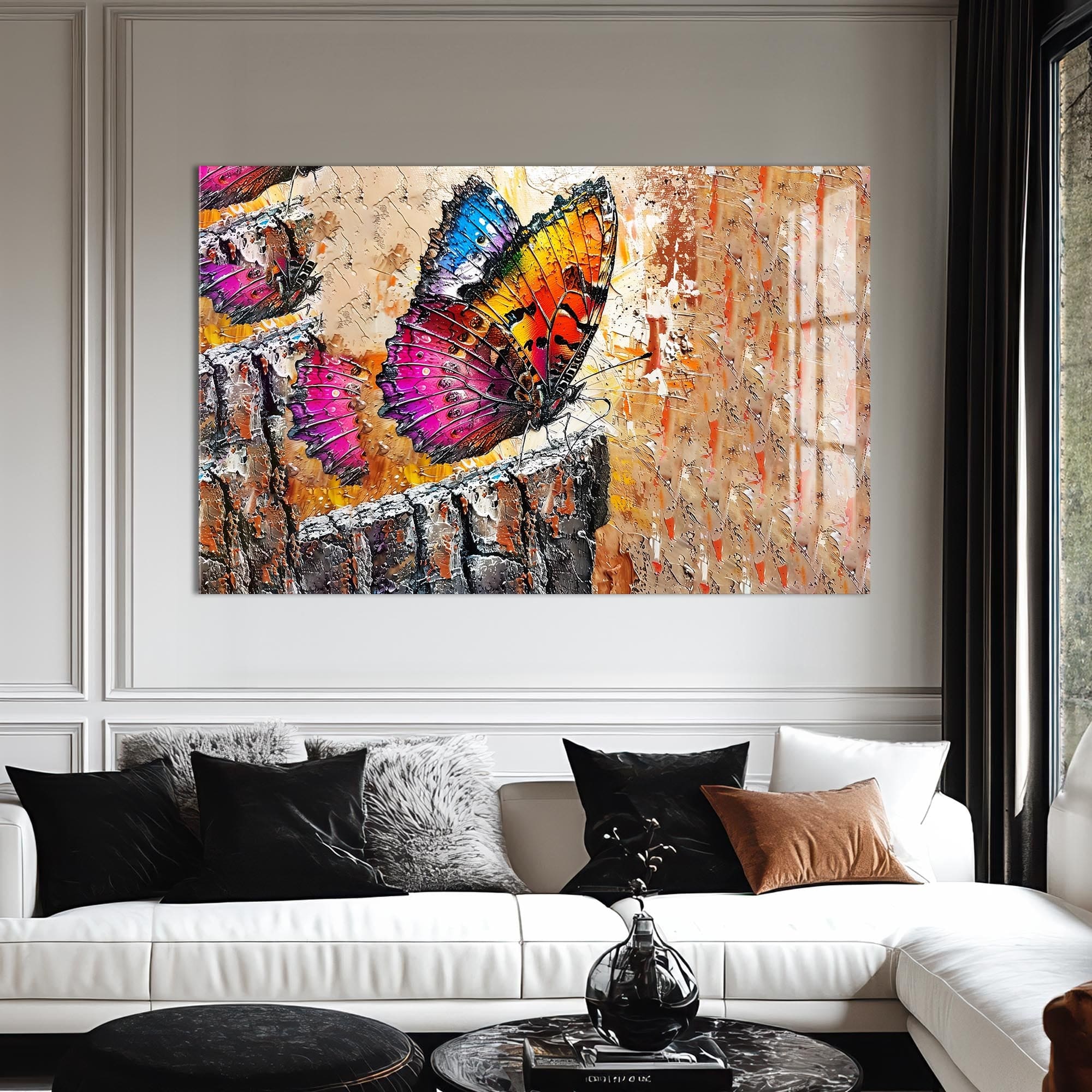 Artronauts Glass Print Vibrant Barkland Butterfly – Animal Tempered Glass Wall Art