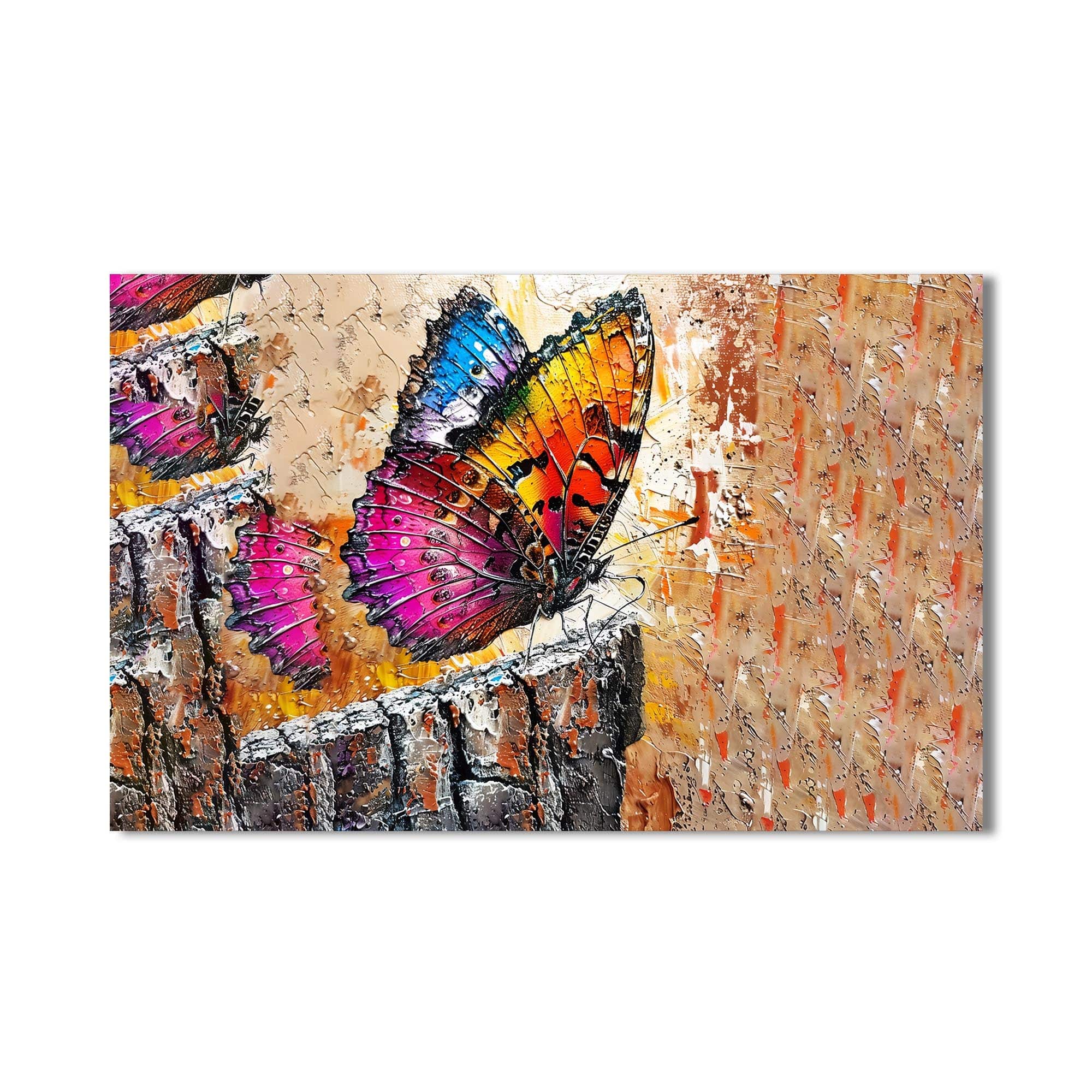 Artronauts Glass Print Vibrant Barkland Butterfly – Animal Tempered Glass Wall Art