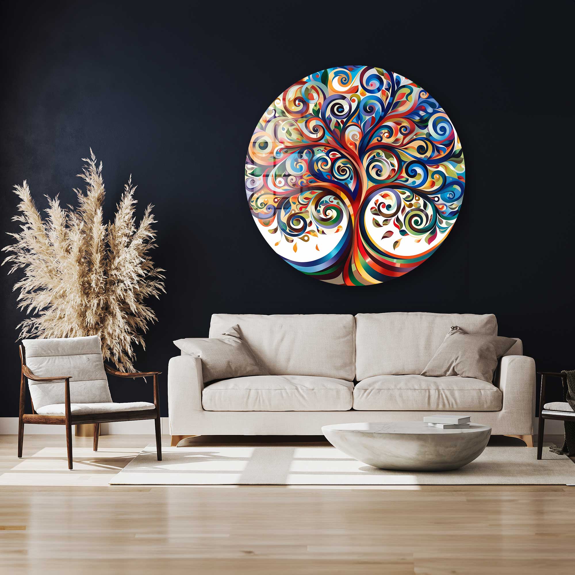 Artronauts Glass Print Tree of Life - Rounded Glass Wall Art