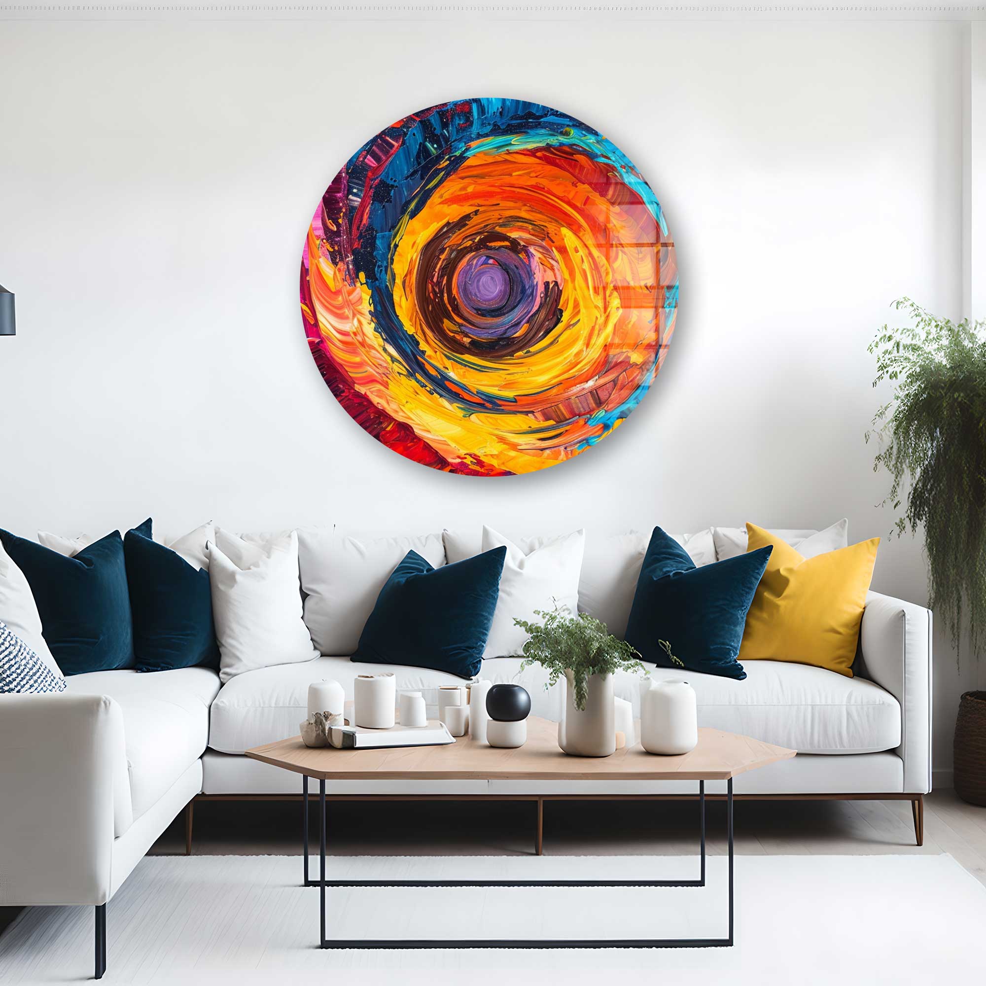 Artronauts Glass Print Abstract Portal - Rounded Glass Wall Art