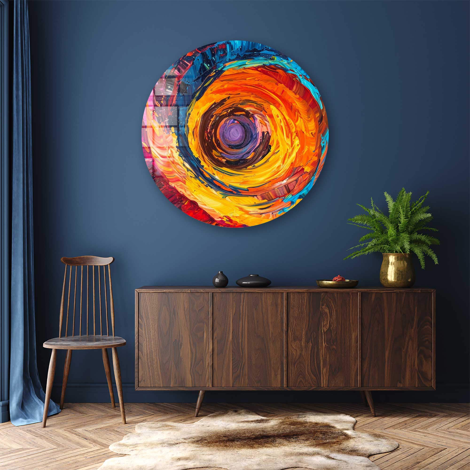 Artronauts Glass Print Abstract Portal - Rounded Glass Wall Art