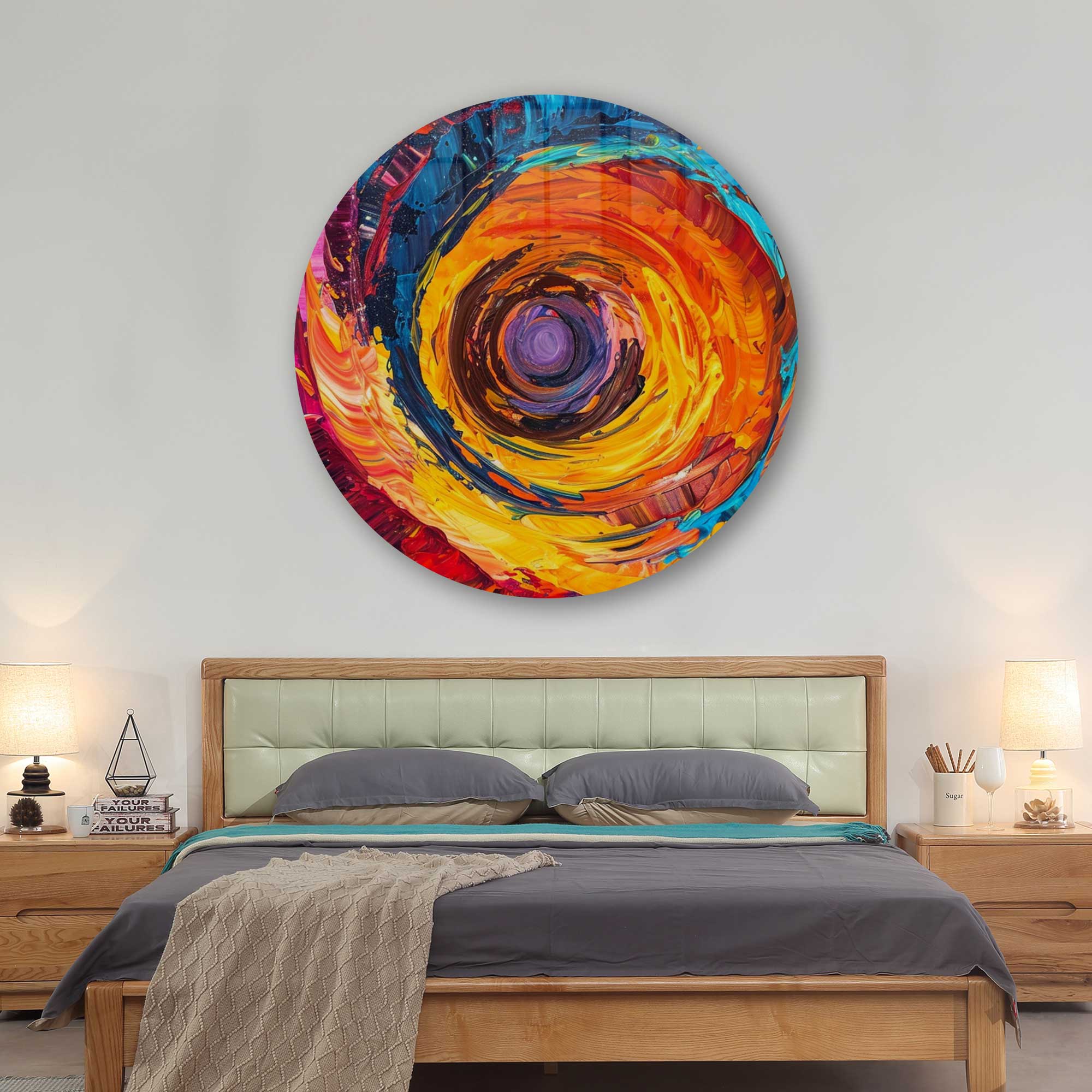 Artronauts Glass Print Abstract Portal - Rounded Glass Wall Art