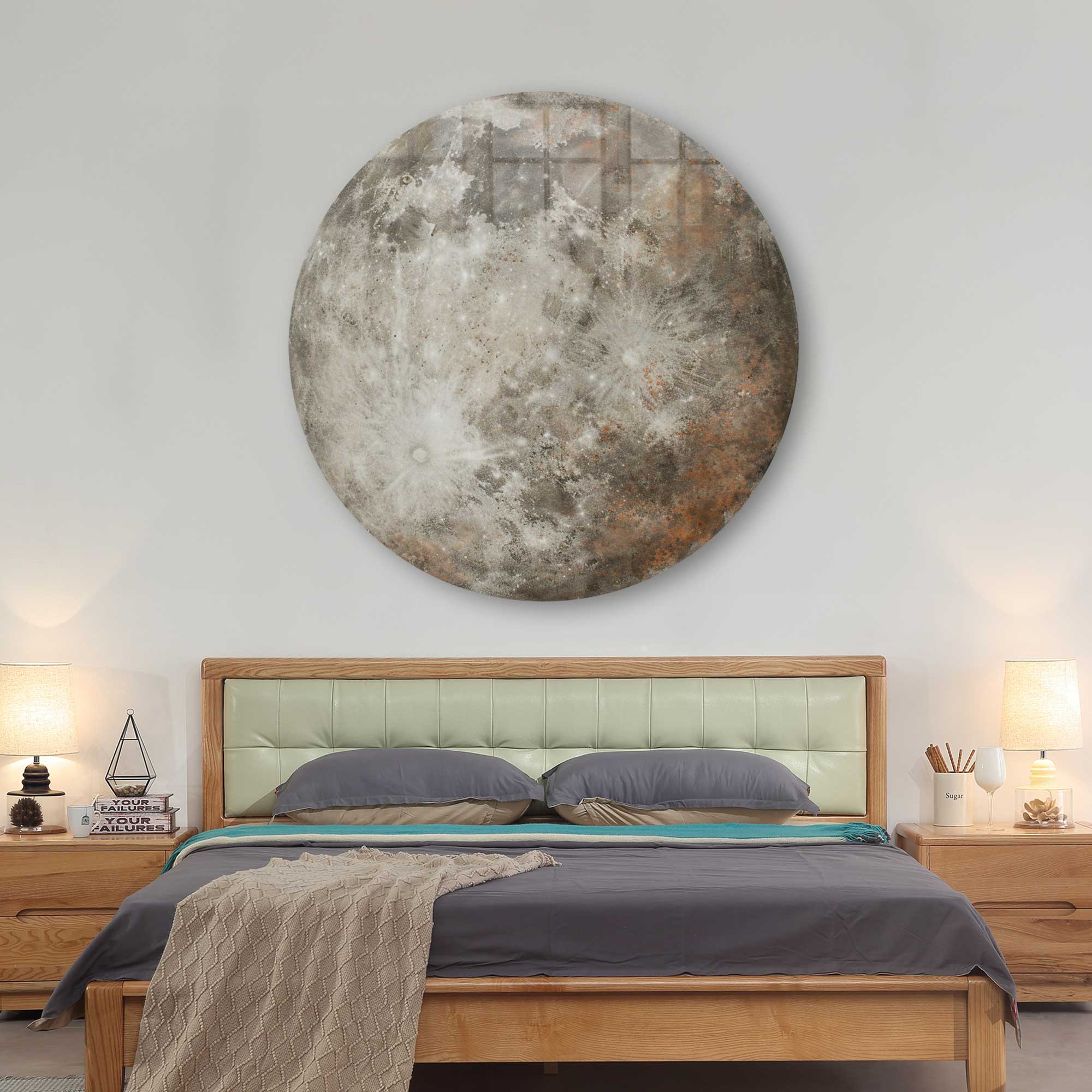 Artronauts Glass Print Moon - Rounded Glass Wall Art