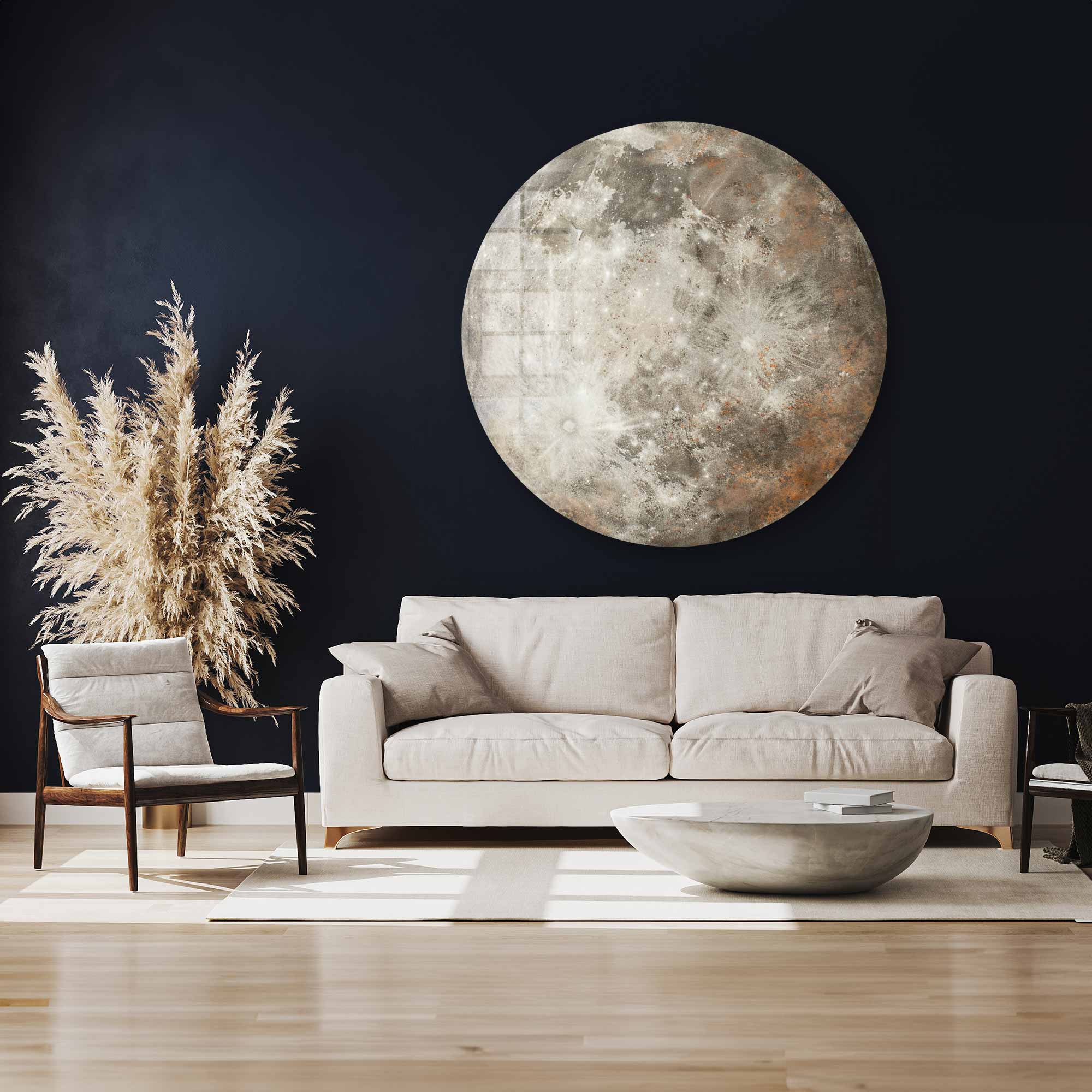 Artronauts Glass Print Moon - Rounded Glass Wall Art