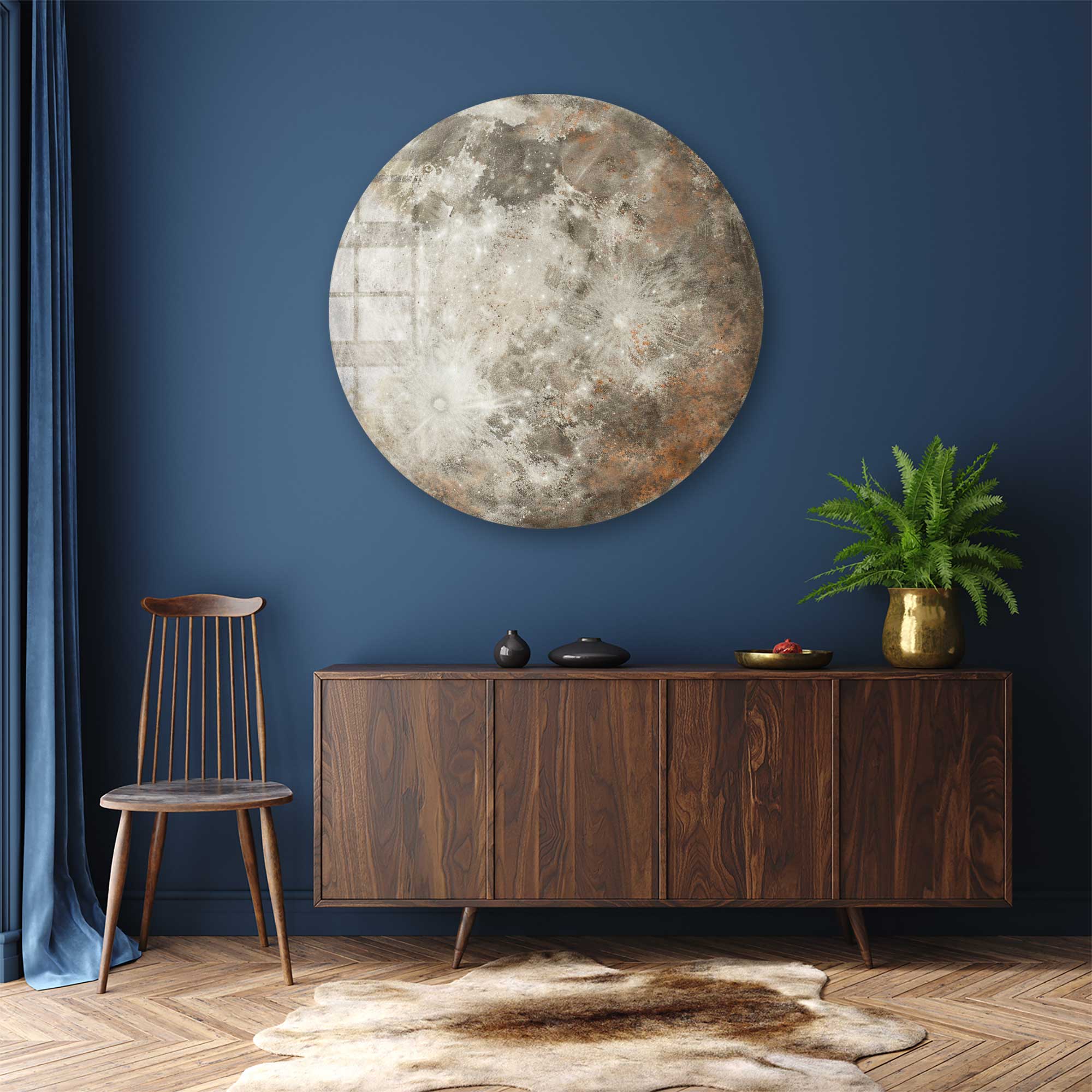 Artronauts Glass Print Moon - Rounded Glass Wall Art