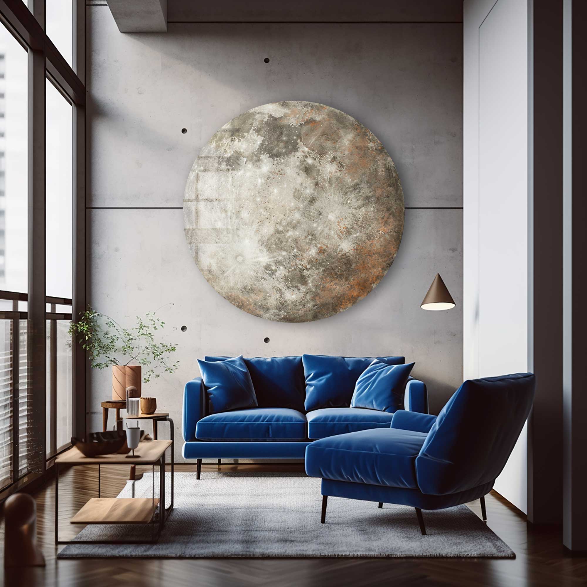 Artronauts Glass Print Moon - Rounded Glass Wall Art