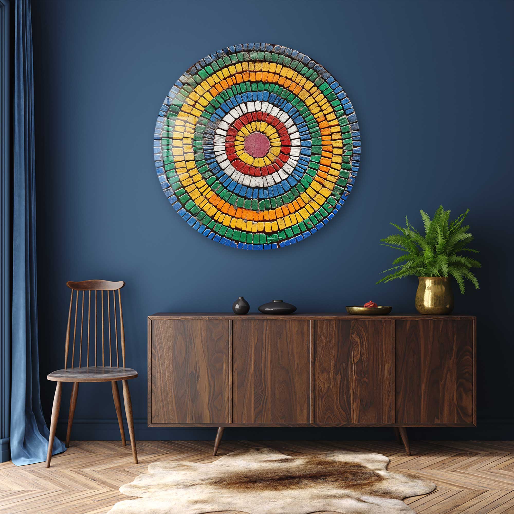 Artronauts Glass Print Spiral Stones - Rounded Glass Wall Art
