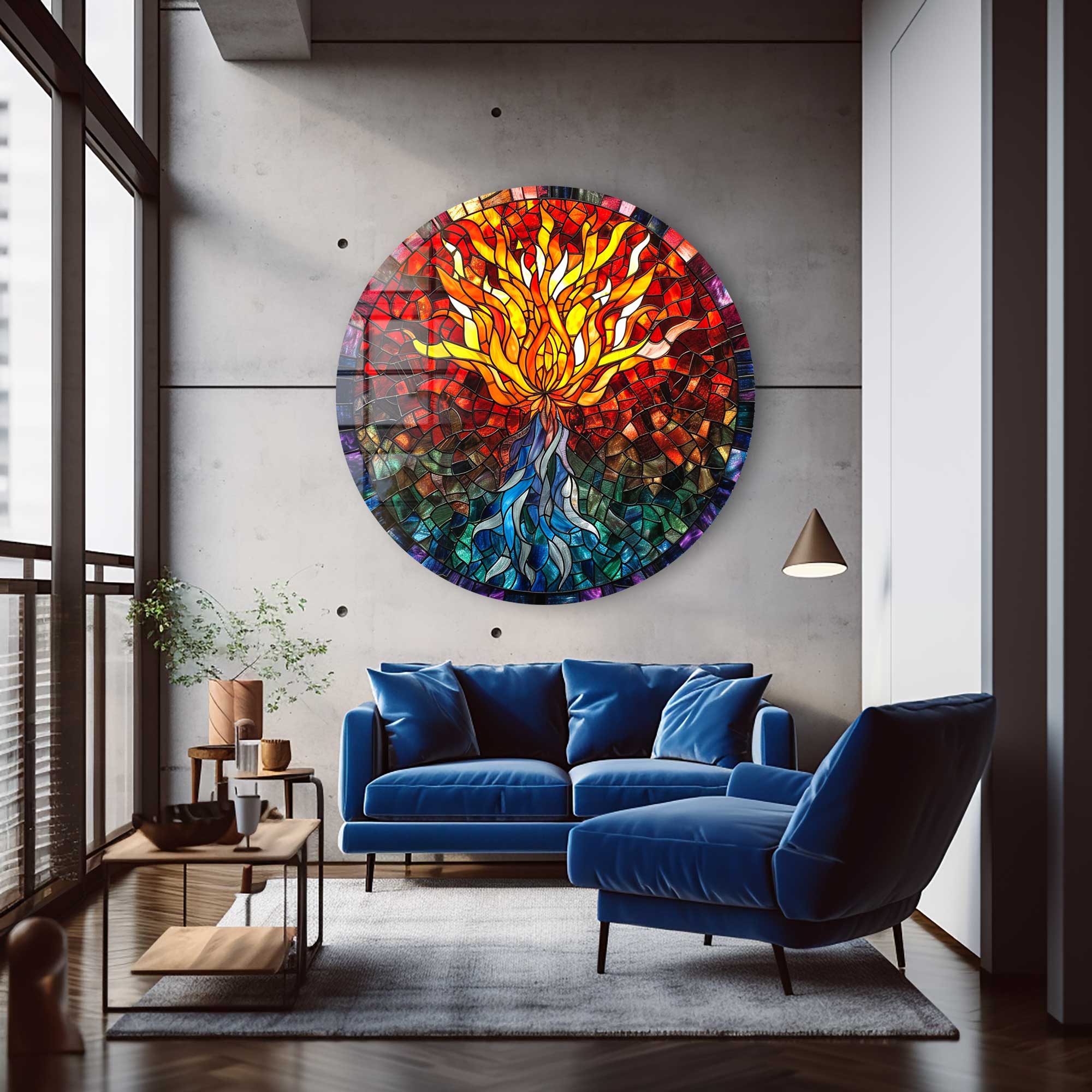 Artronauts Glass Print Tree of Life II - Rounded Glass Wall Art