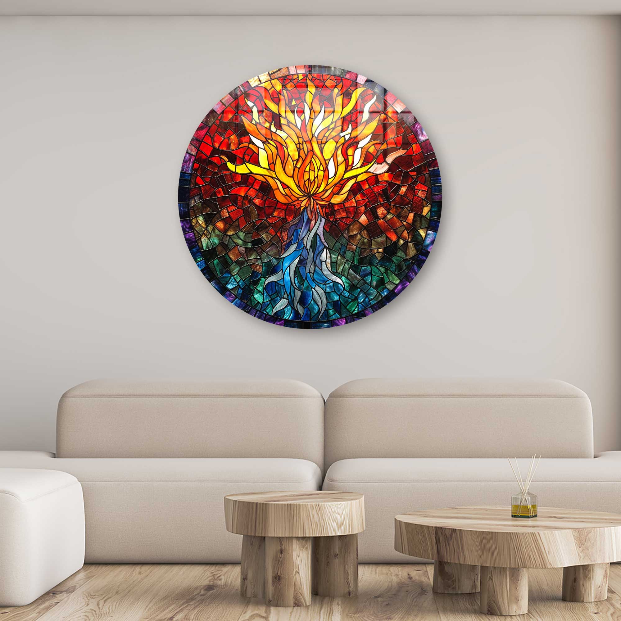 Artronauts Glass Print Tree of Life II - Rounded Glass Wall Art