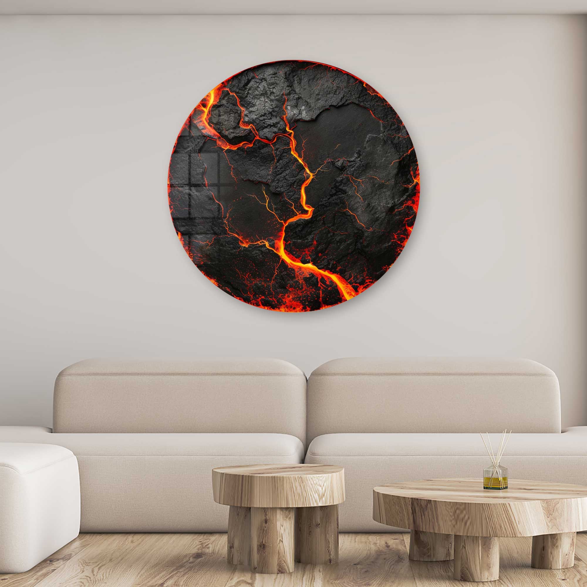 Artronauts Glass Print Lava - Rounded Glass Wall Art