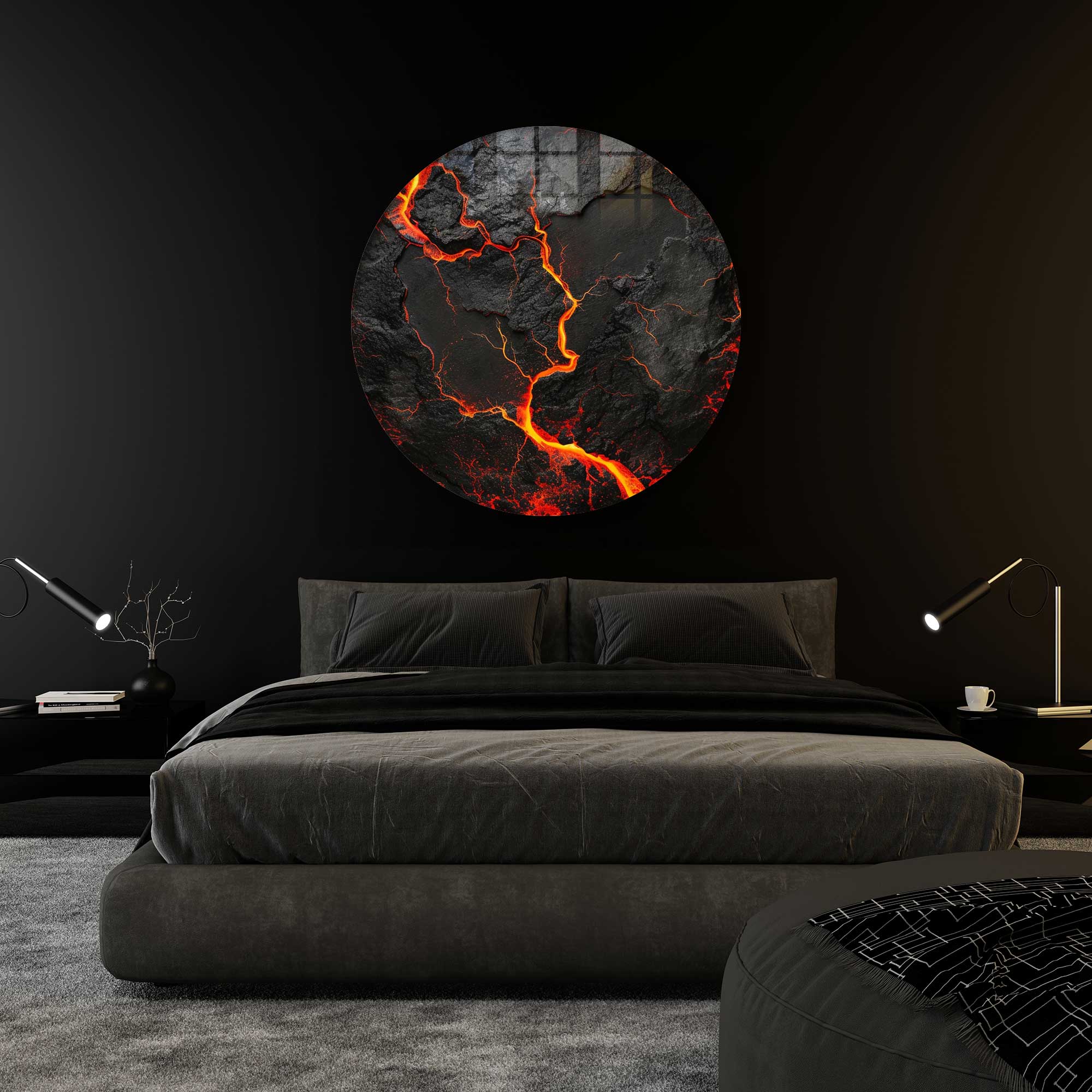 Artronauts Glass Print Lava - Rounded Glass Wall Art