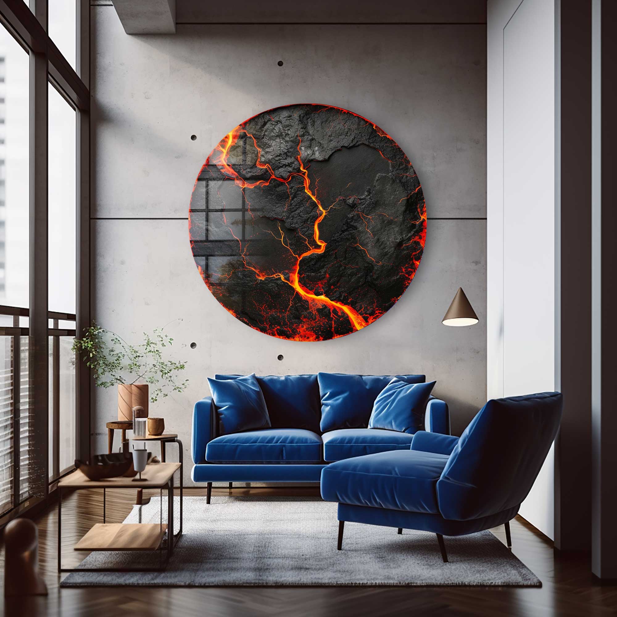 Artronauts Glass Print Lava - Rounded Glass Wall Art