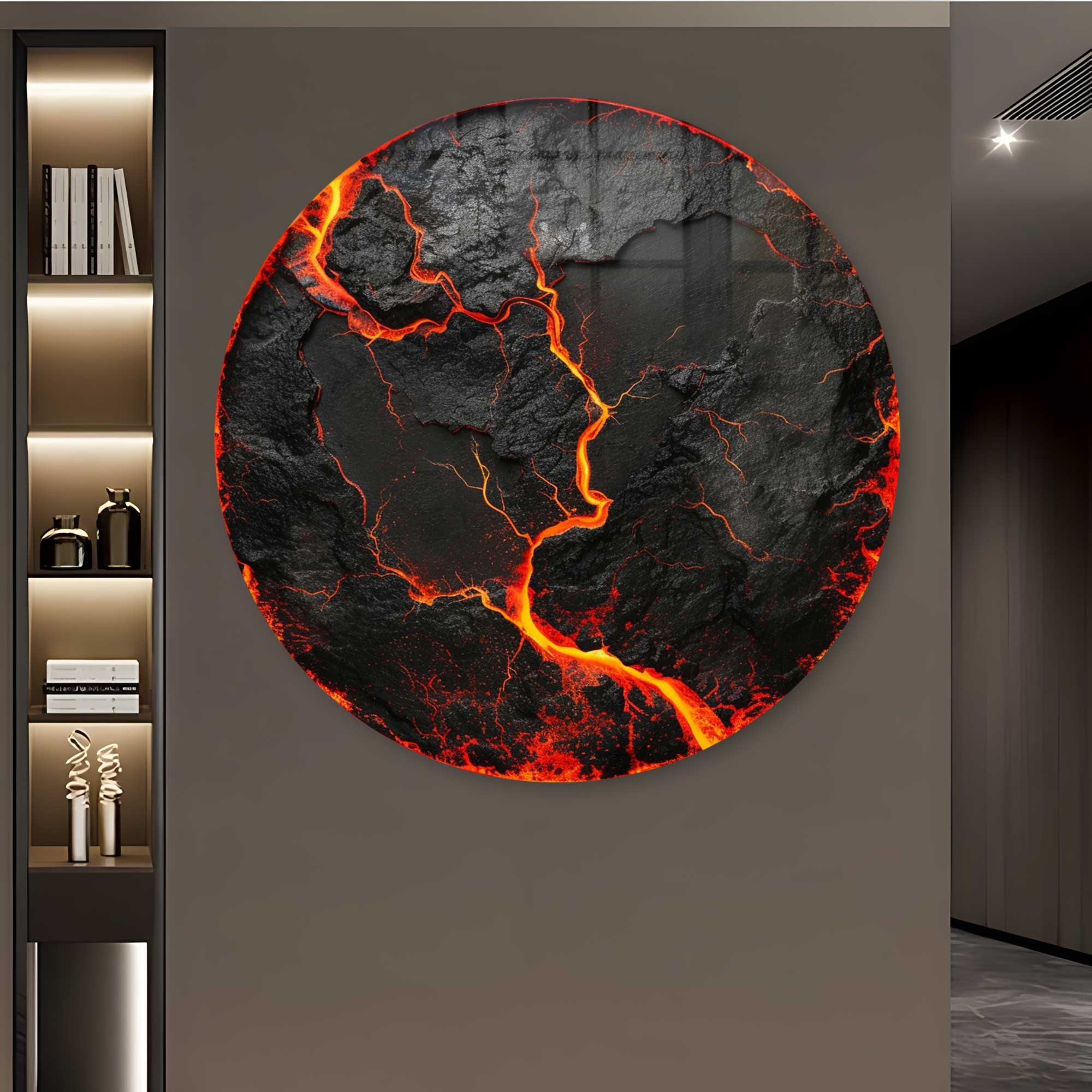 Artronauts Glass Print Lava - Rounded Glass Wall Art