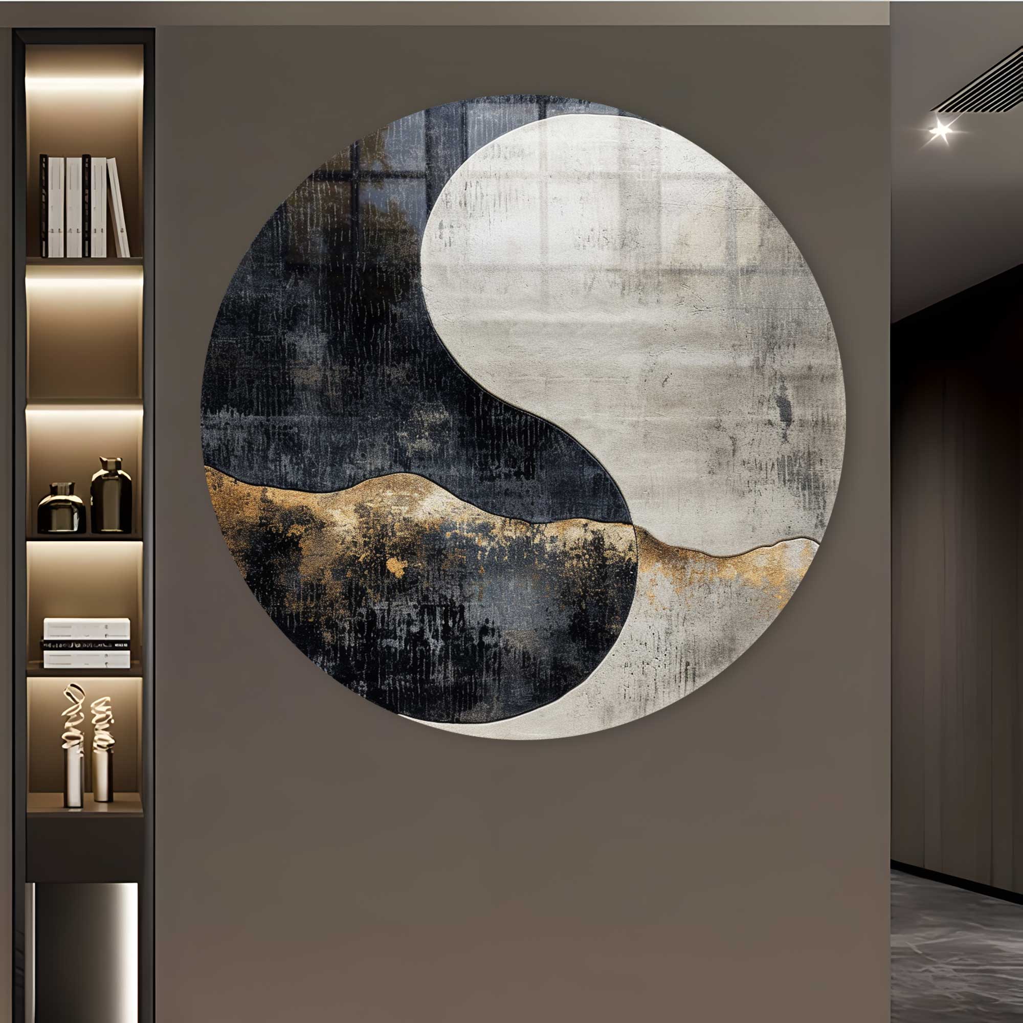 Artronauts Glass Print Yin and Yang - Rounded Glass Wall Art