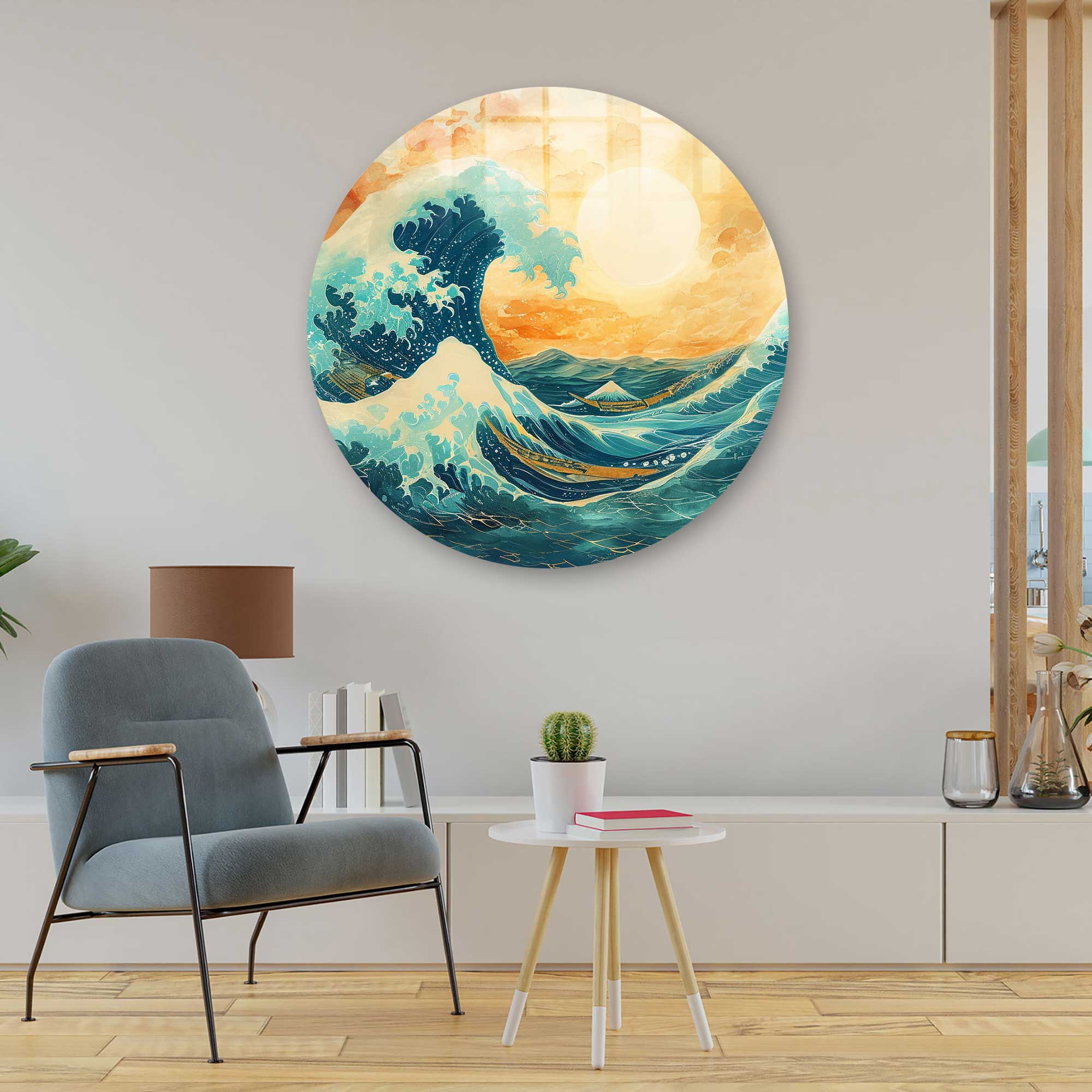 Artronauts Glass Print Perfect Sunrise - Rounded Glass Wall Art