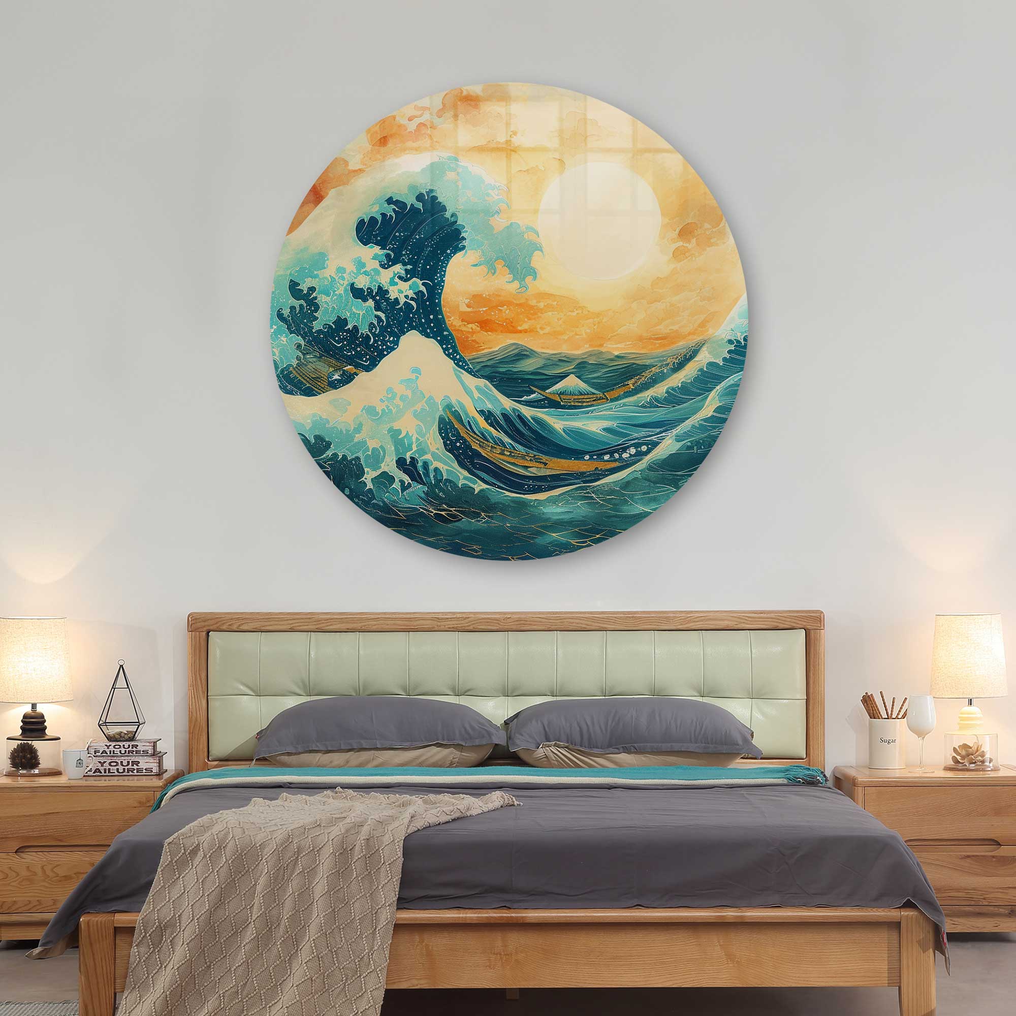 Artronauts Glass Print Perfect Sunrise - Rounded Glass Wall Art