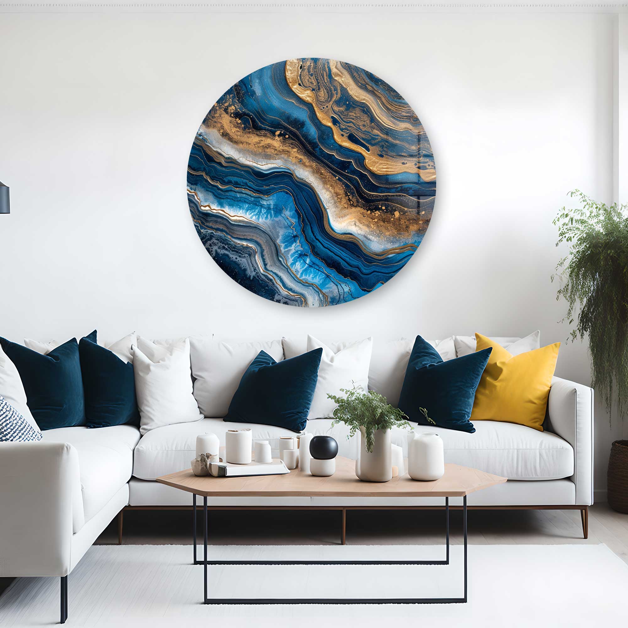 Artronauts Glass Print Abstract Waves - Rounded Glass Wall Art