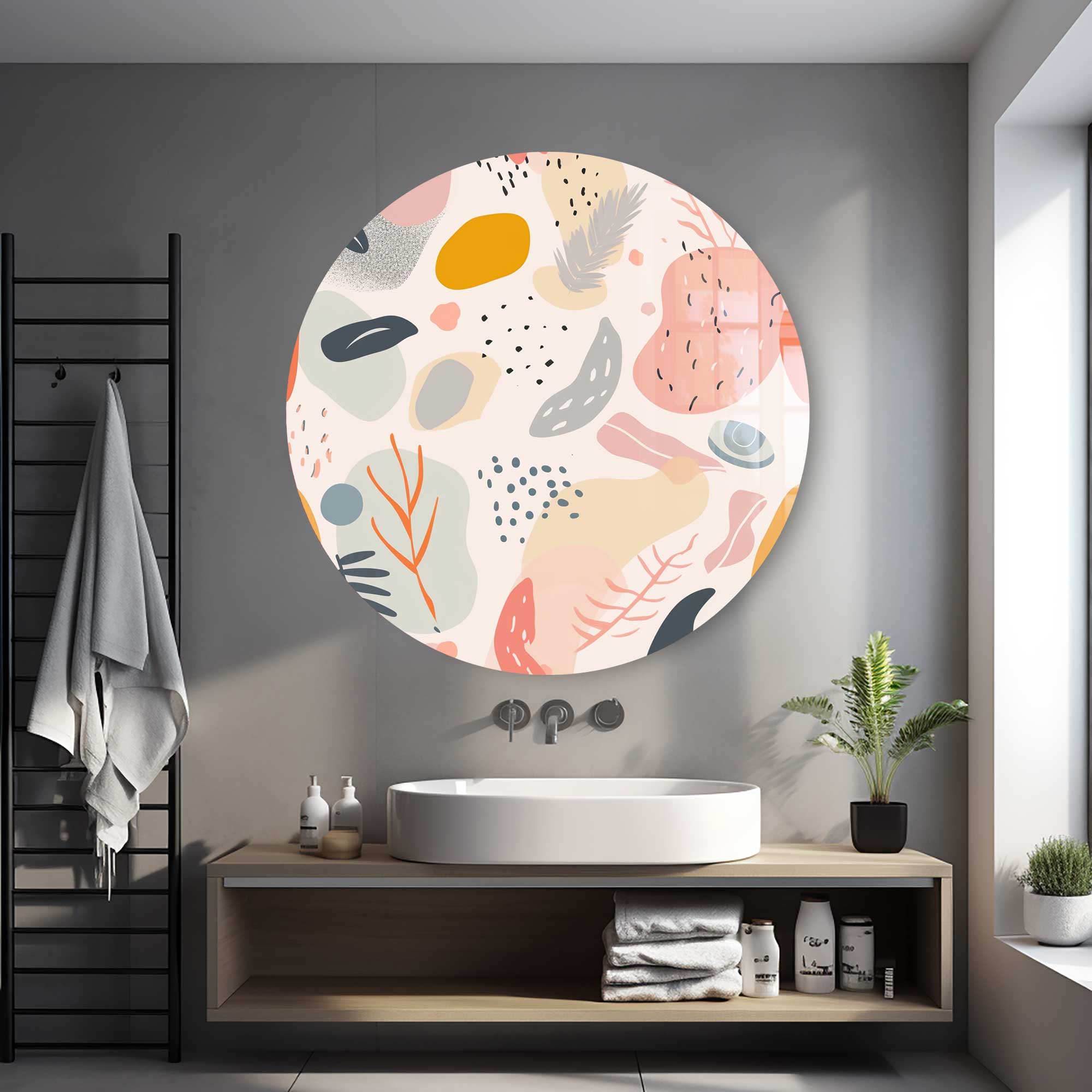 Artronauts Glass Print Pastel Objects- Rounded Glass Wall Art