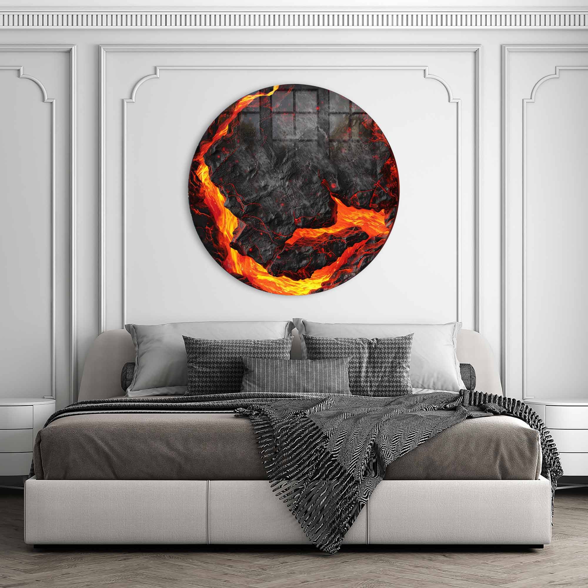 Artronauts Glass Print Lava II - Rounded Glass Wall Art