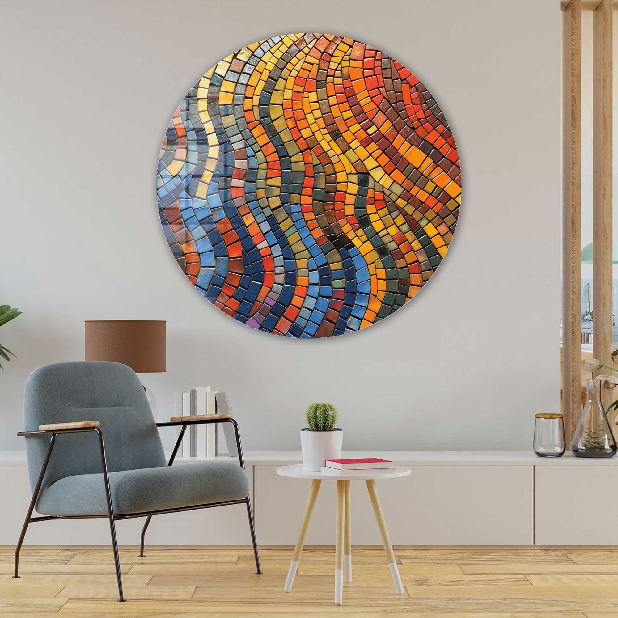 Artronauts Glass Print Mosaic Circles - Rounded Glass Wall Art