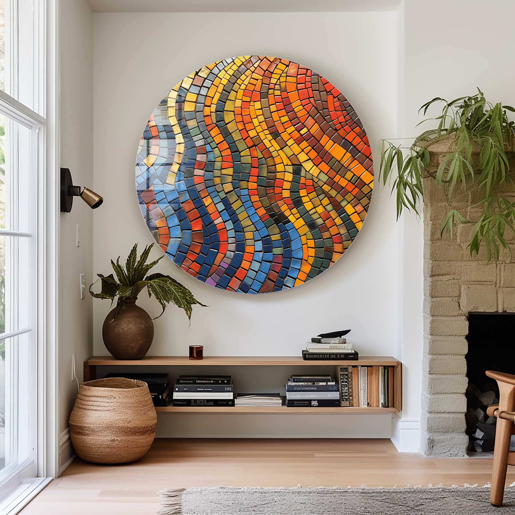 Artronauts Glass Print Mosaic Circles - Rounded Glass Wall Art