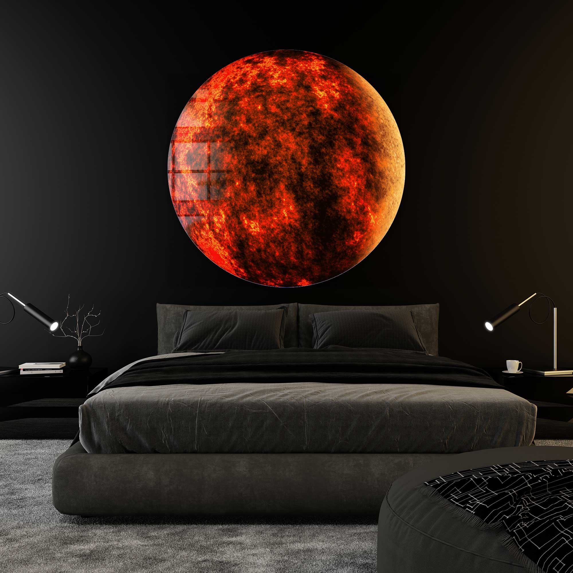 Artronauts Glass Print Red Planet - Rounded Glass Wall Art