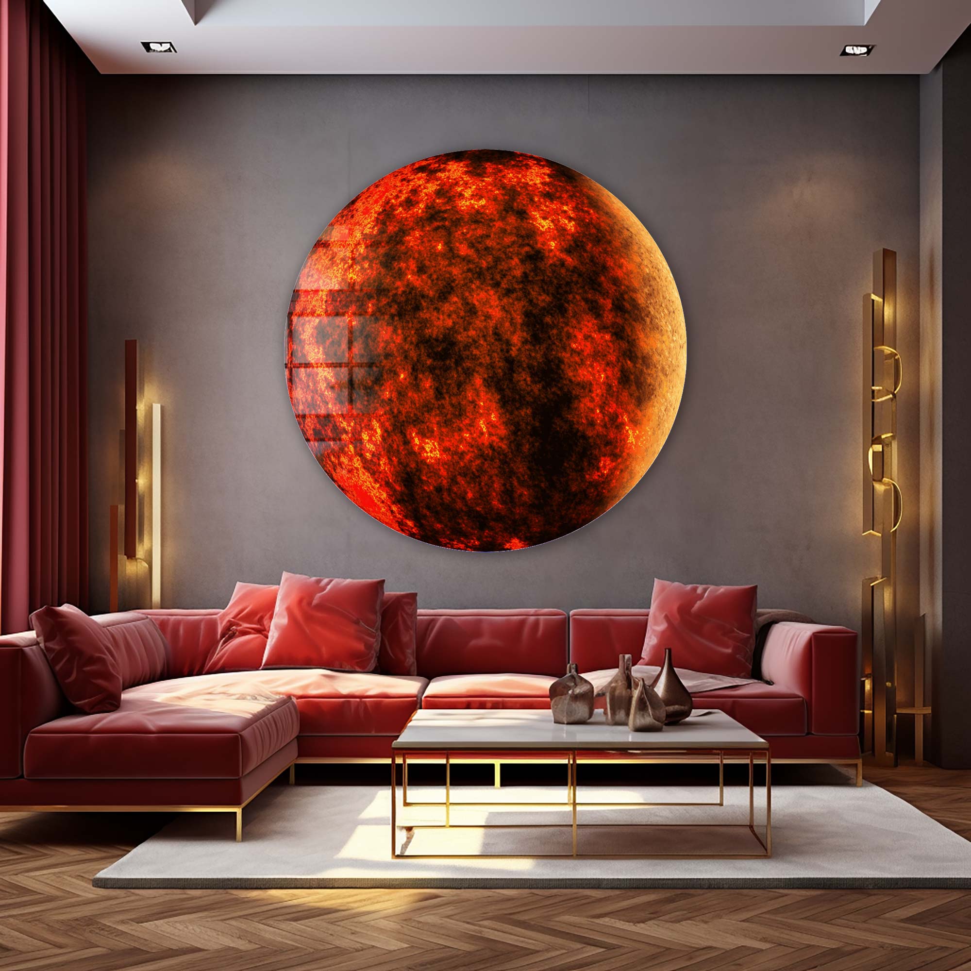Artronauts Glass Print Red Planet - Rounded Glass Wall Art