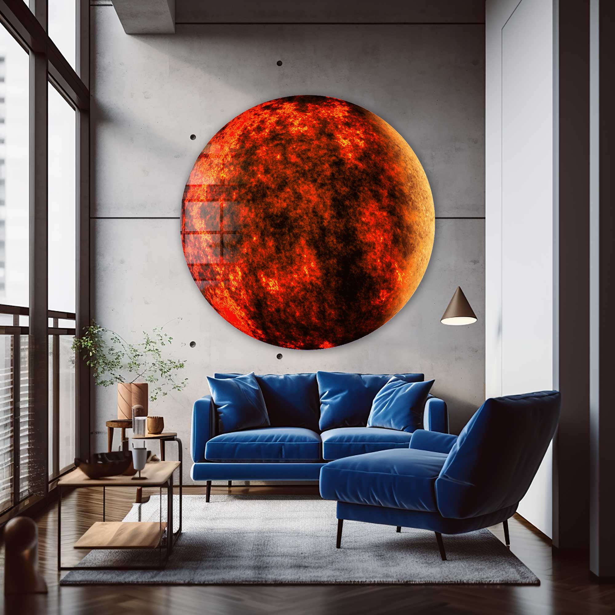 Artronauts Glass Print Red Planet - Rounded Glass Wall Art