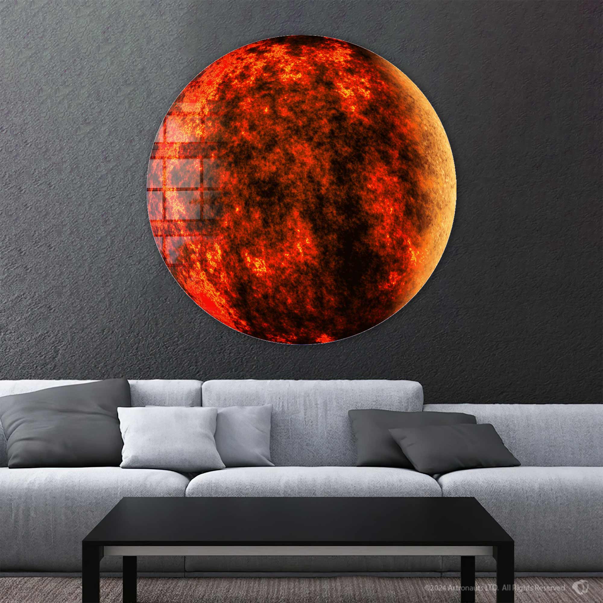 Artronauts Glass Print Red Planet - Rounded Glass Wall Art