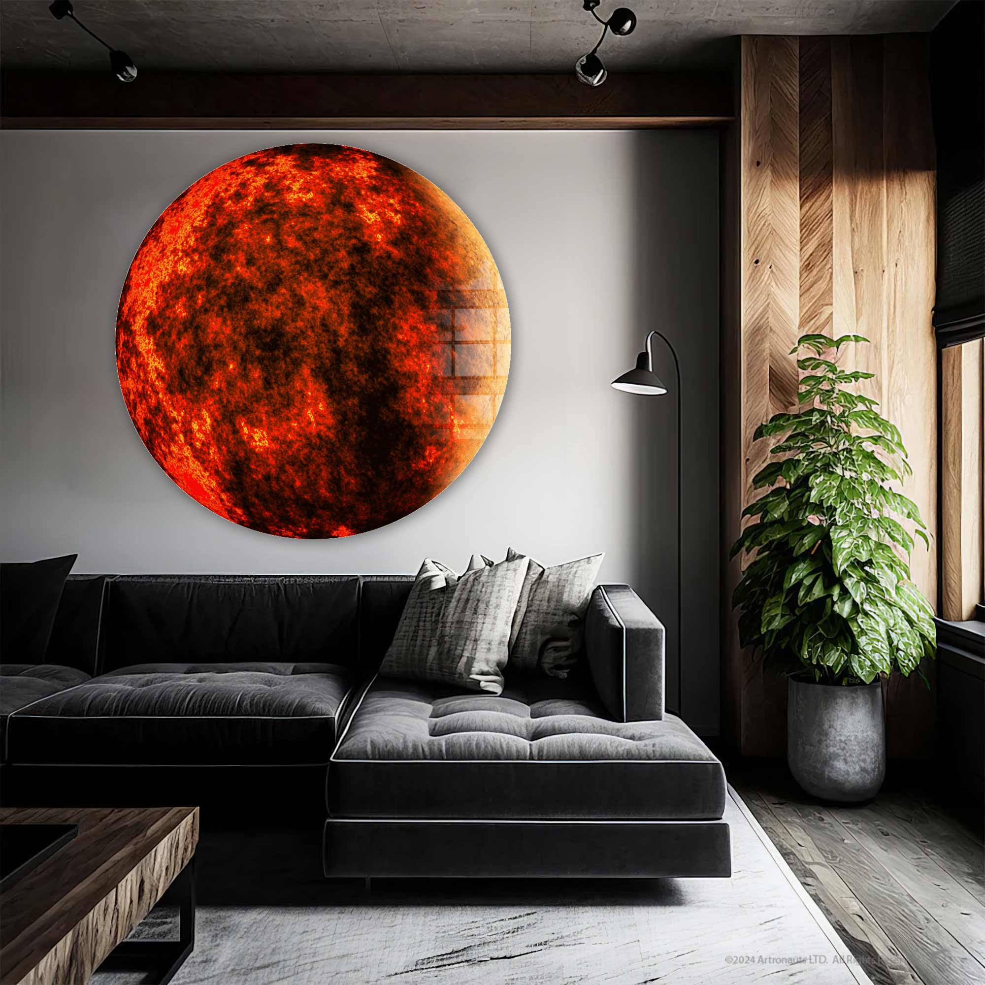 Artronauts Glass Print Red Planet - Rounded Glass Wall Art