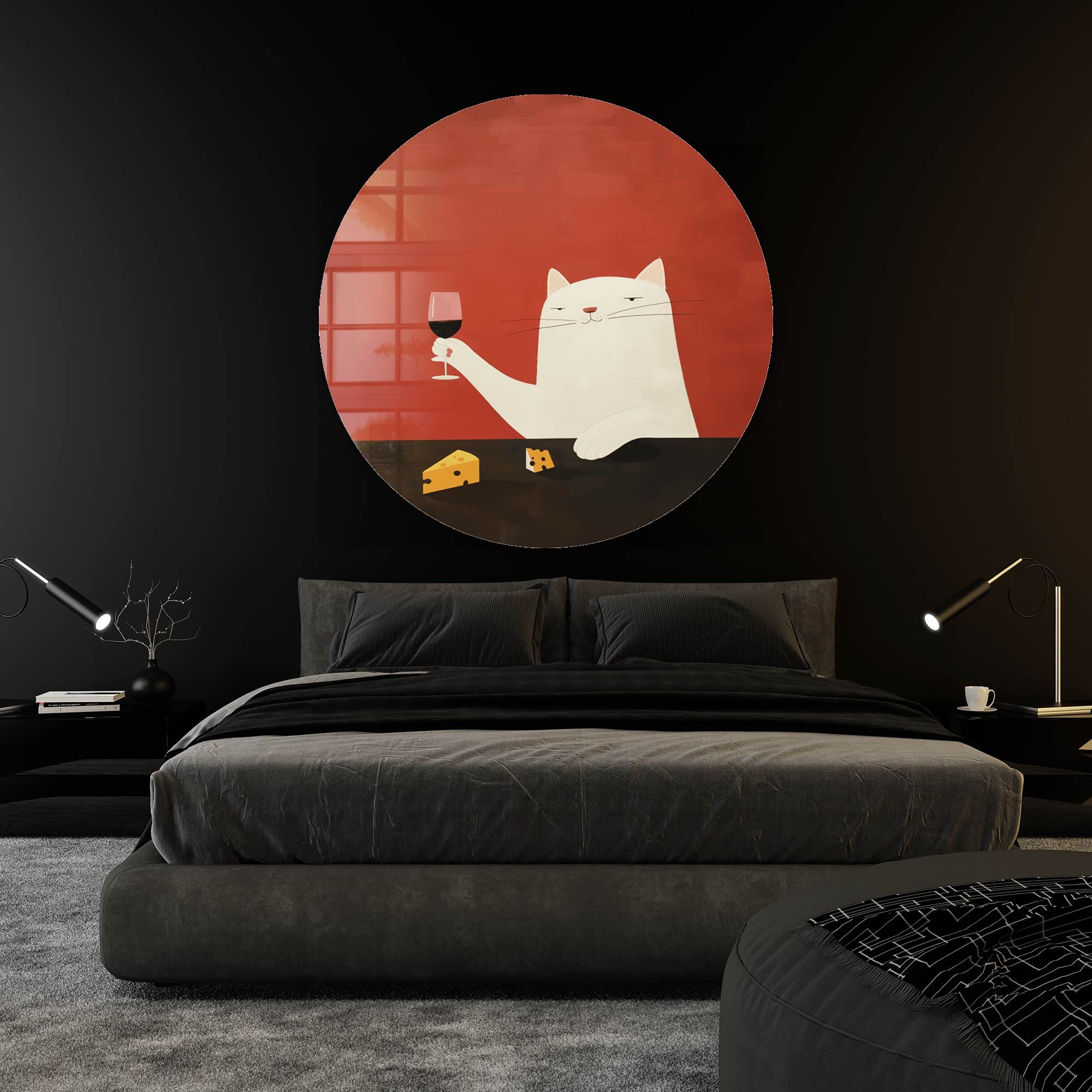 Artronauts Glass Print Cheers Darlin' - Rounded Glass Wall Art