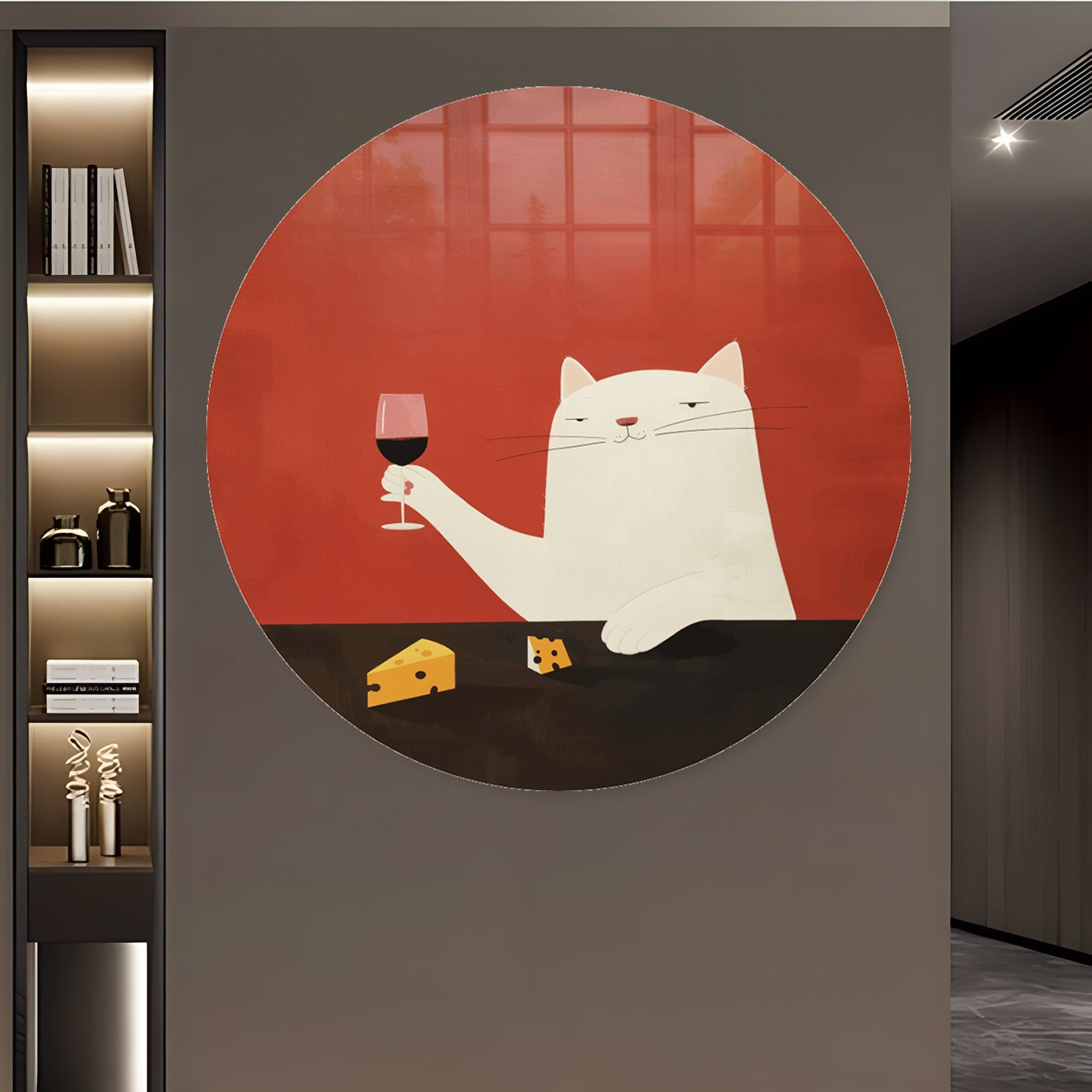 Artronauts Glass Print Cheers Darlin' - Rounded Glass Wall Art