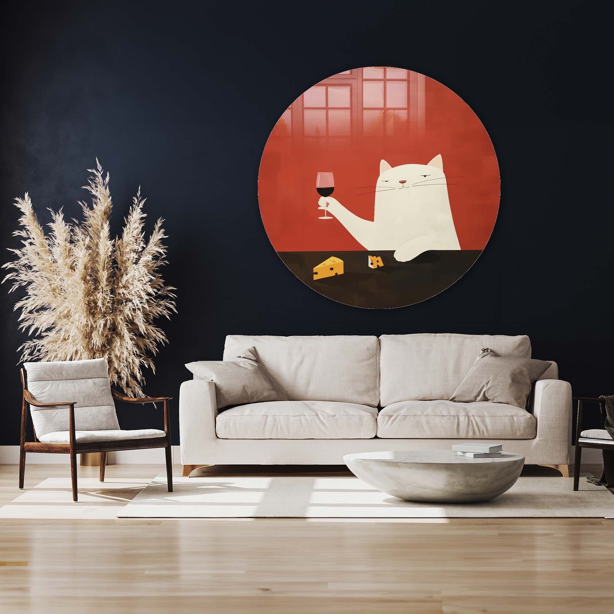 Artronauts Glass Print Cheers Darlin' - Rounded Glass Wall Art