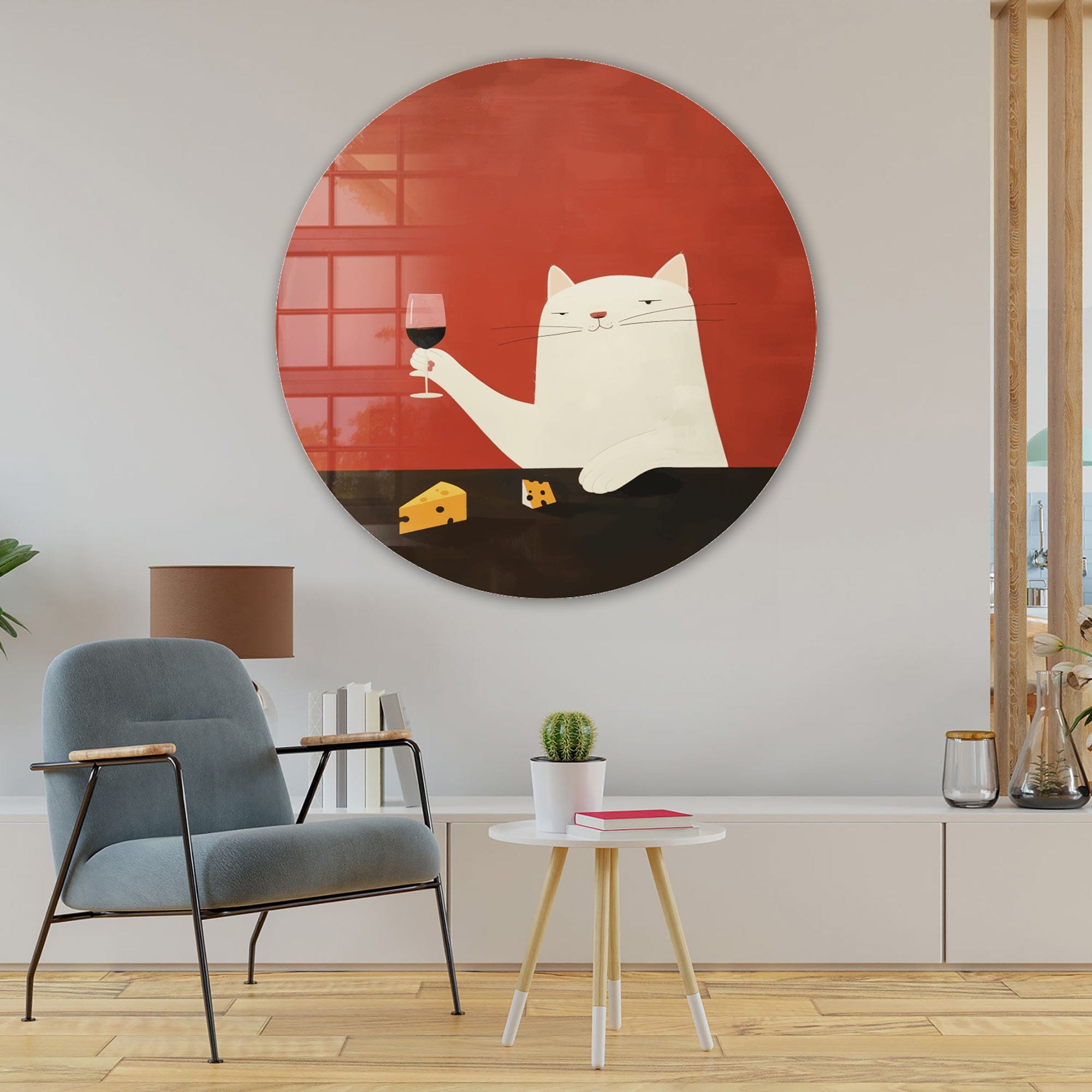 Artronauts Glass Print Cheers Darlin' - Rounded Glass Wall Art