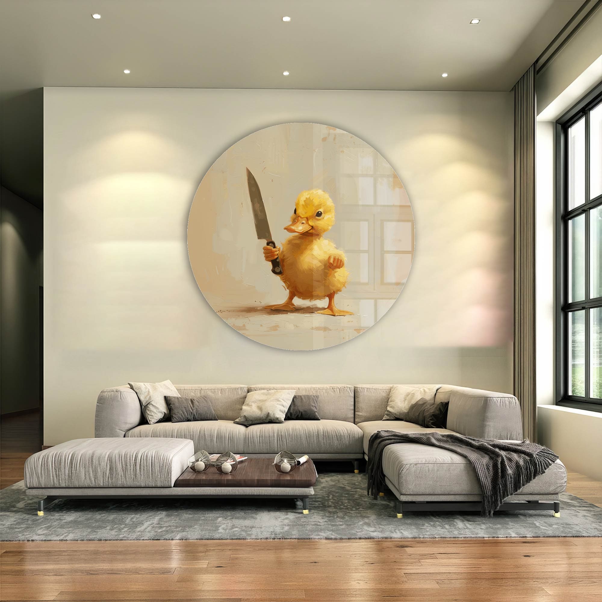 Artronauts Glass Print Blade Duckling - Rounded Glass Wall Art