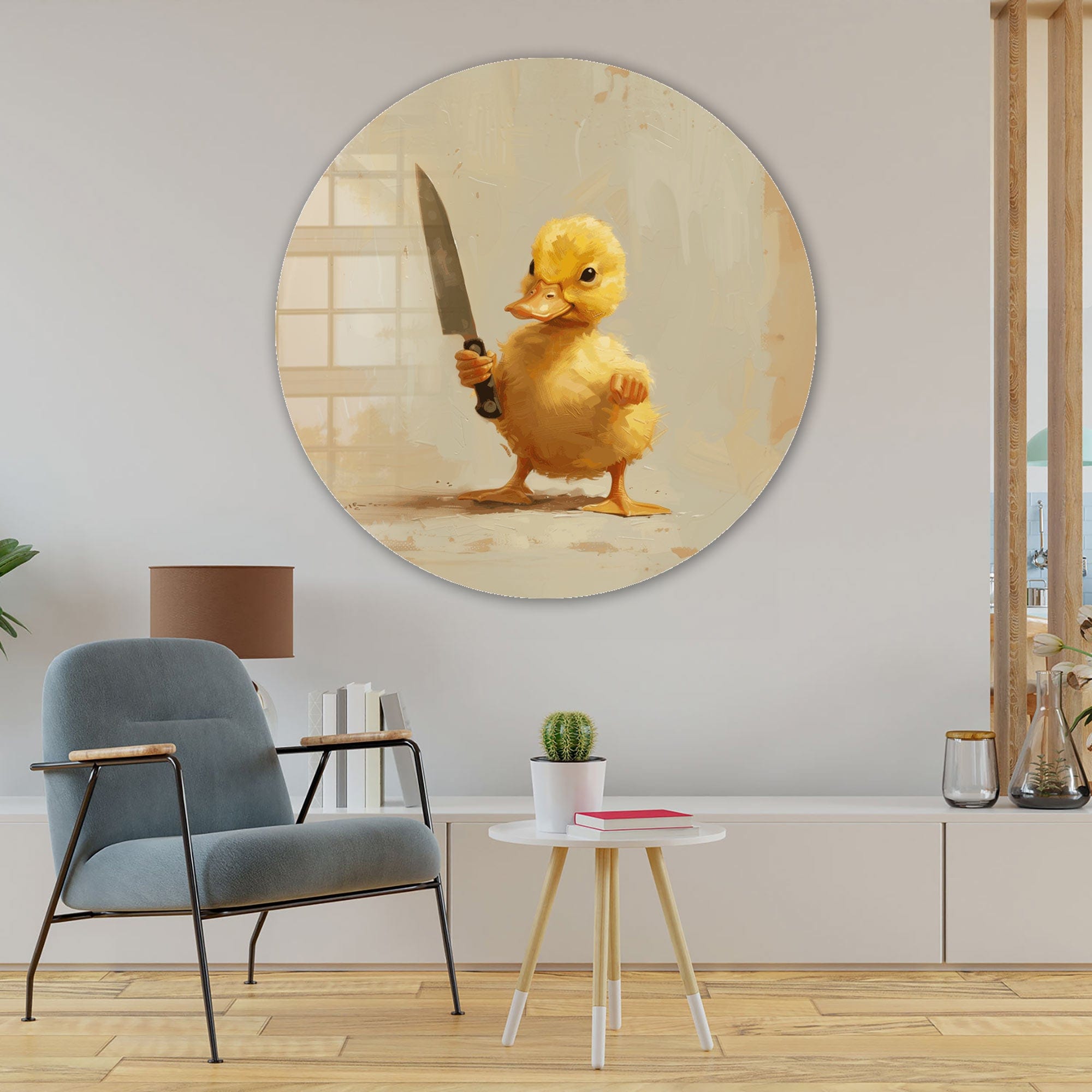 Artronauts Glass Print Blade Duckling - Rounded Glass Wall Art