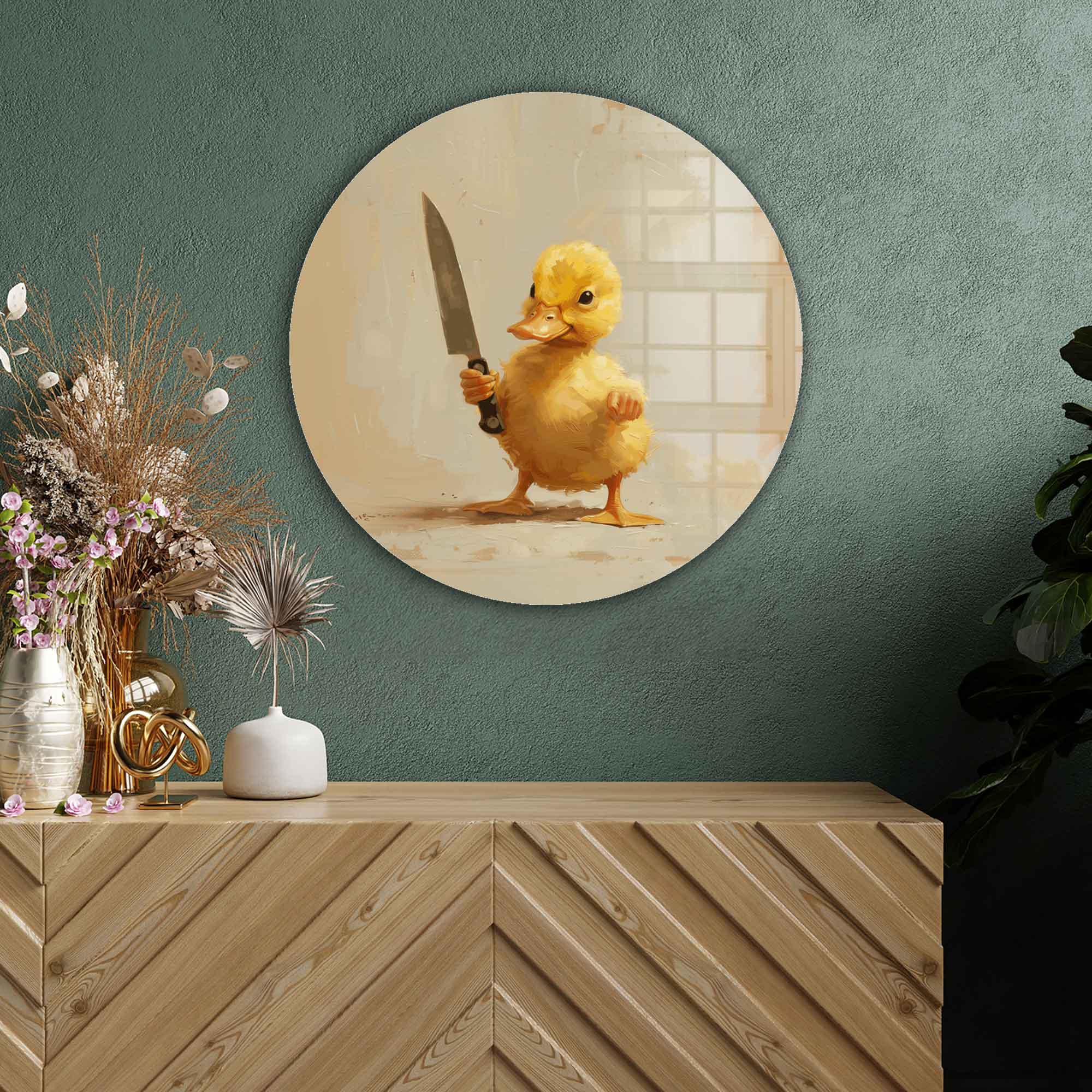 Artronauts Glass Print Blade Duckling - Rounded Glass Wall Art