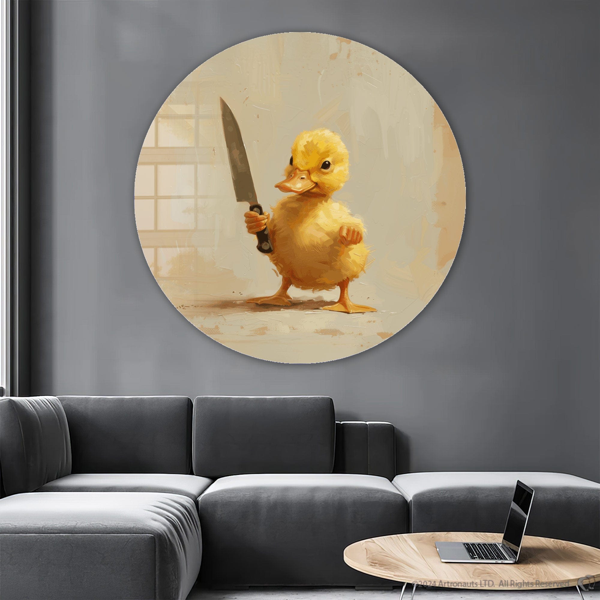 Artronauts Glass Print Blade Duckling - Rounded Glass Wall Art