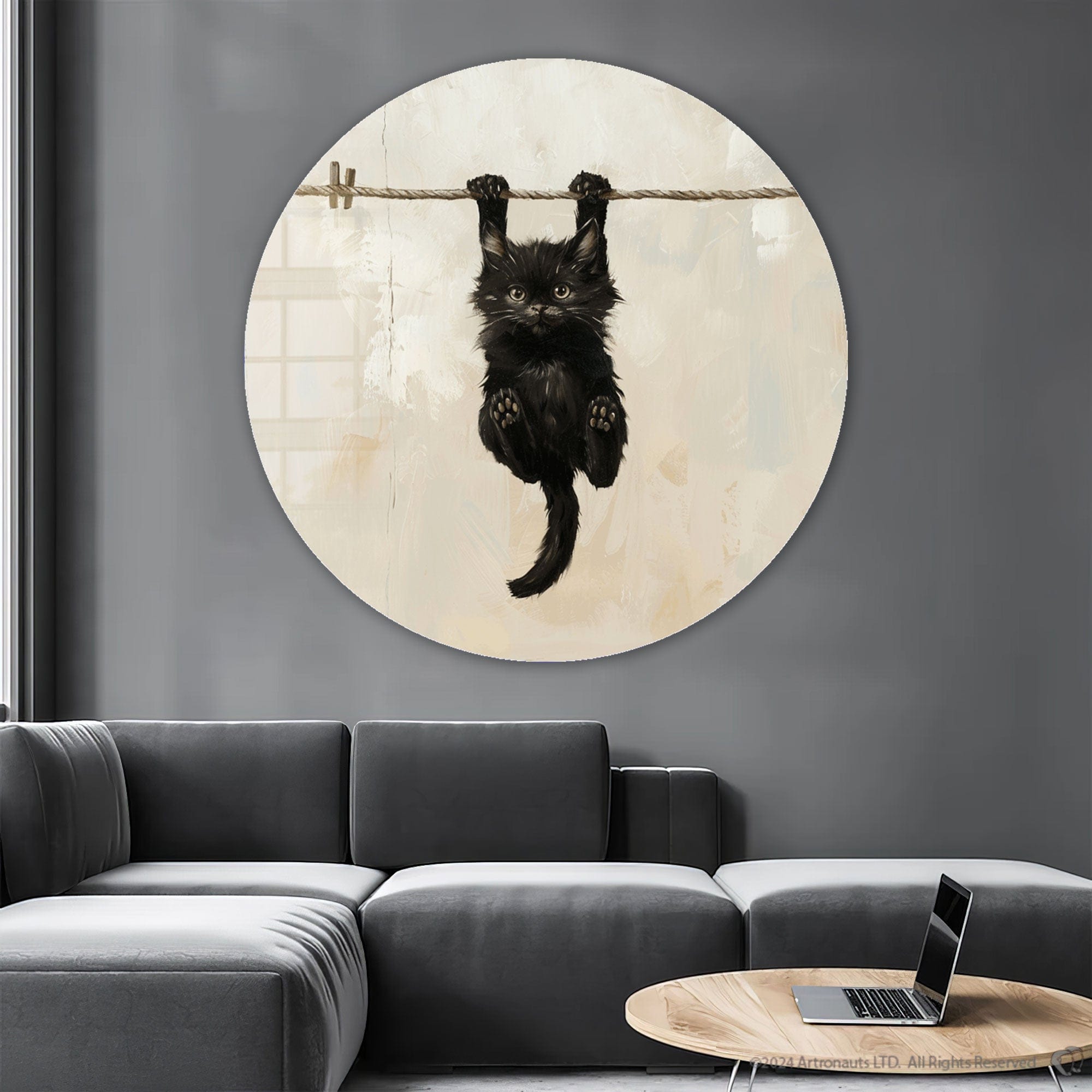 Artronauts Glass Print Pawsome Grip II - Rounded Glass Wall Art