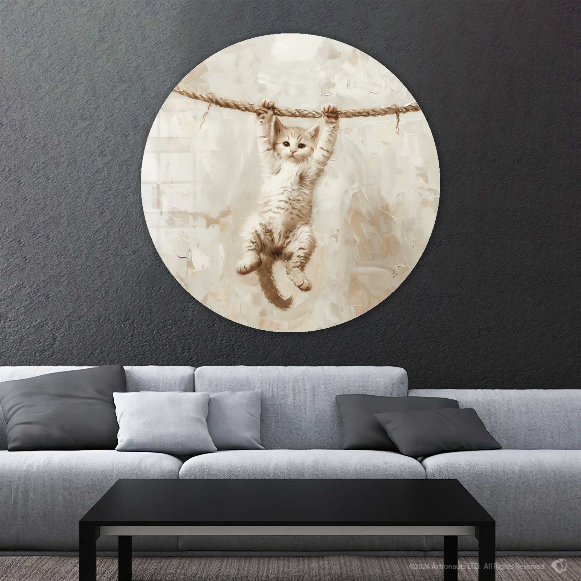 Artronauts Glass Print Pawsome Grip III - Rounded Glass Wall Art