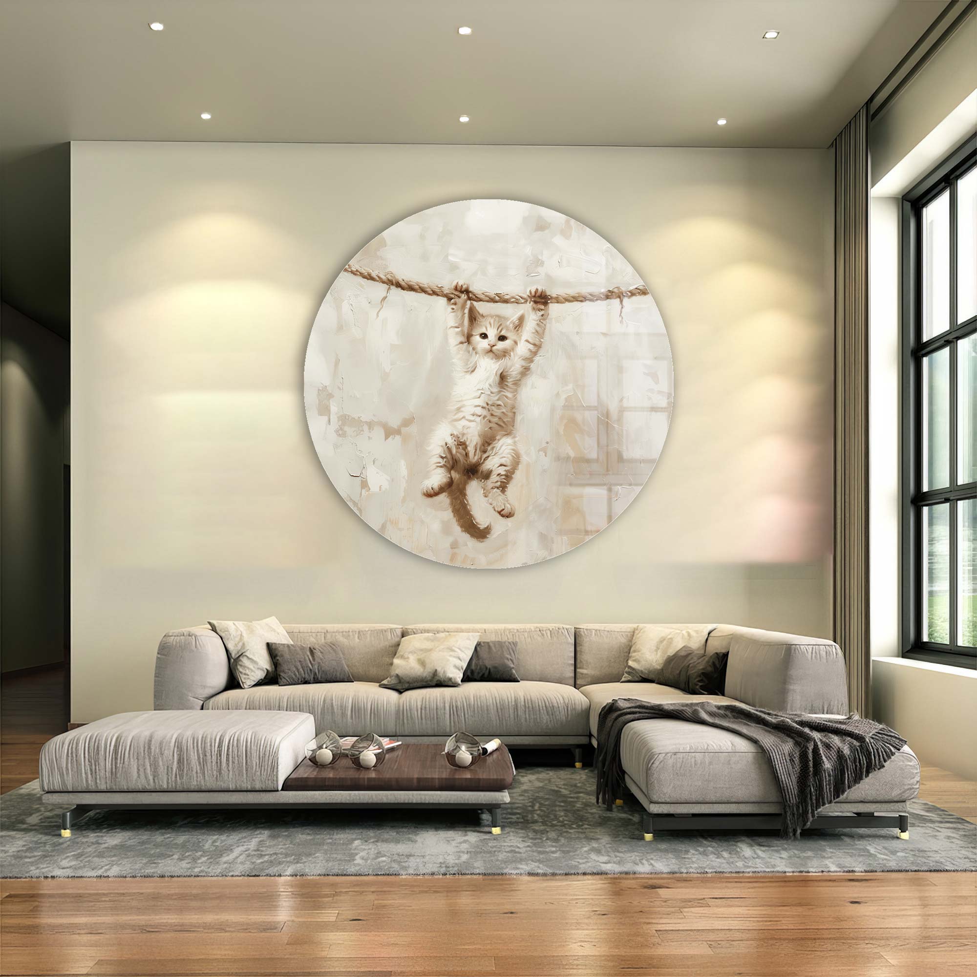 Artronauts Glass Print Pawsome Grip III - Rounded Glass Wall Art