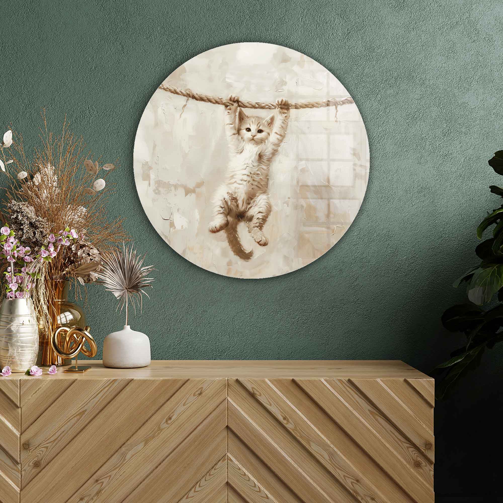 Artronauts Glass Print Pawsome Grip III - Rounded Glass Wall Art