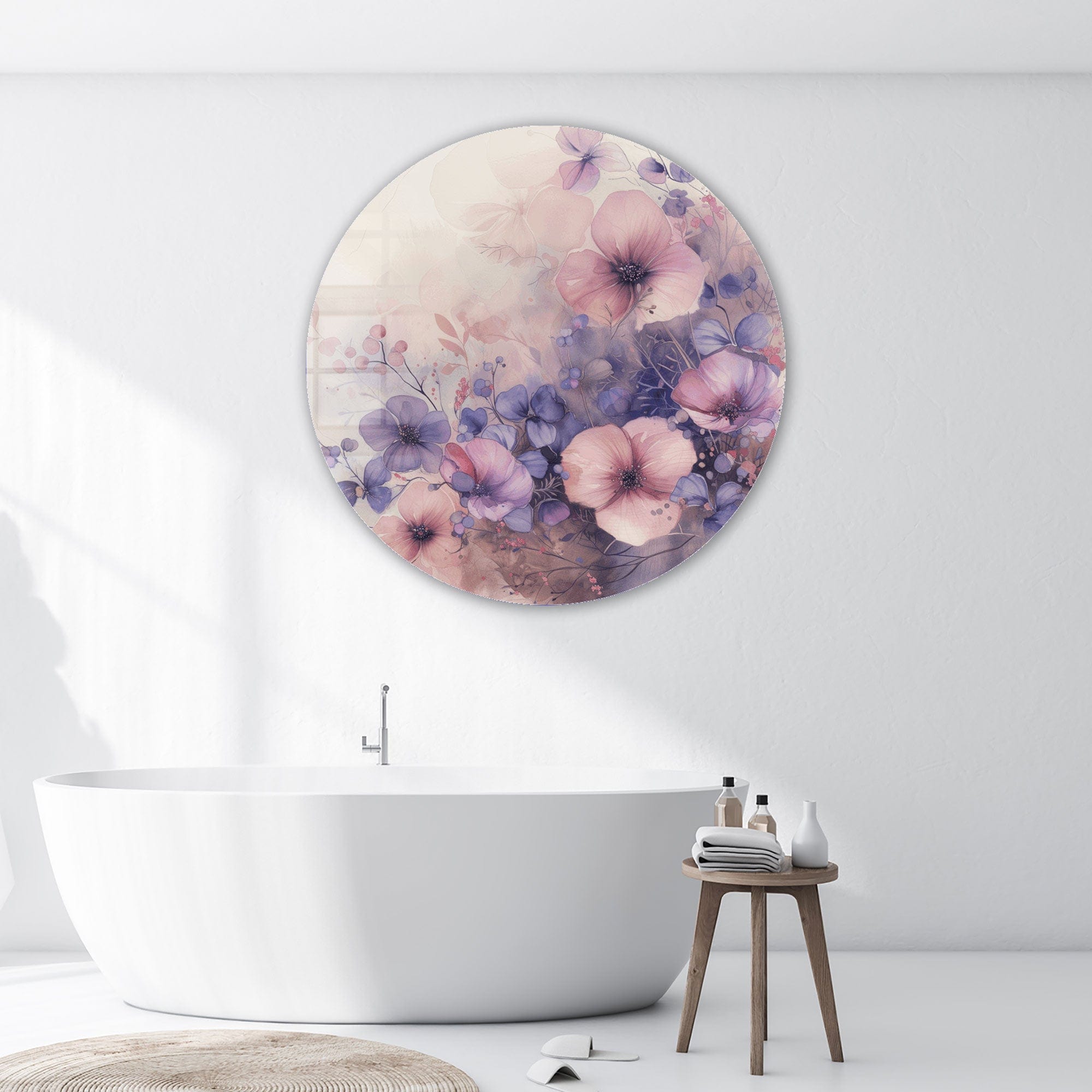 Artronauts Glass Print Whispers of Bloom - Rounded Glass Wall Art
