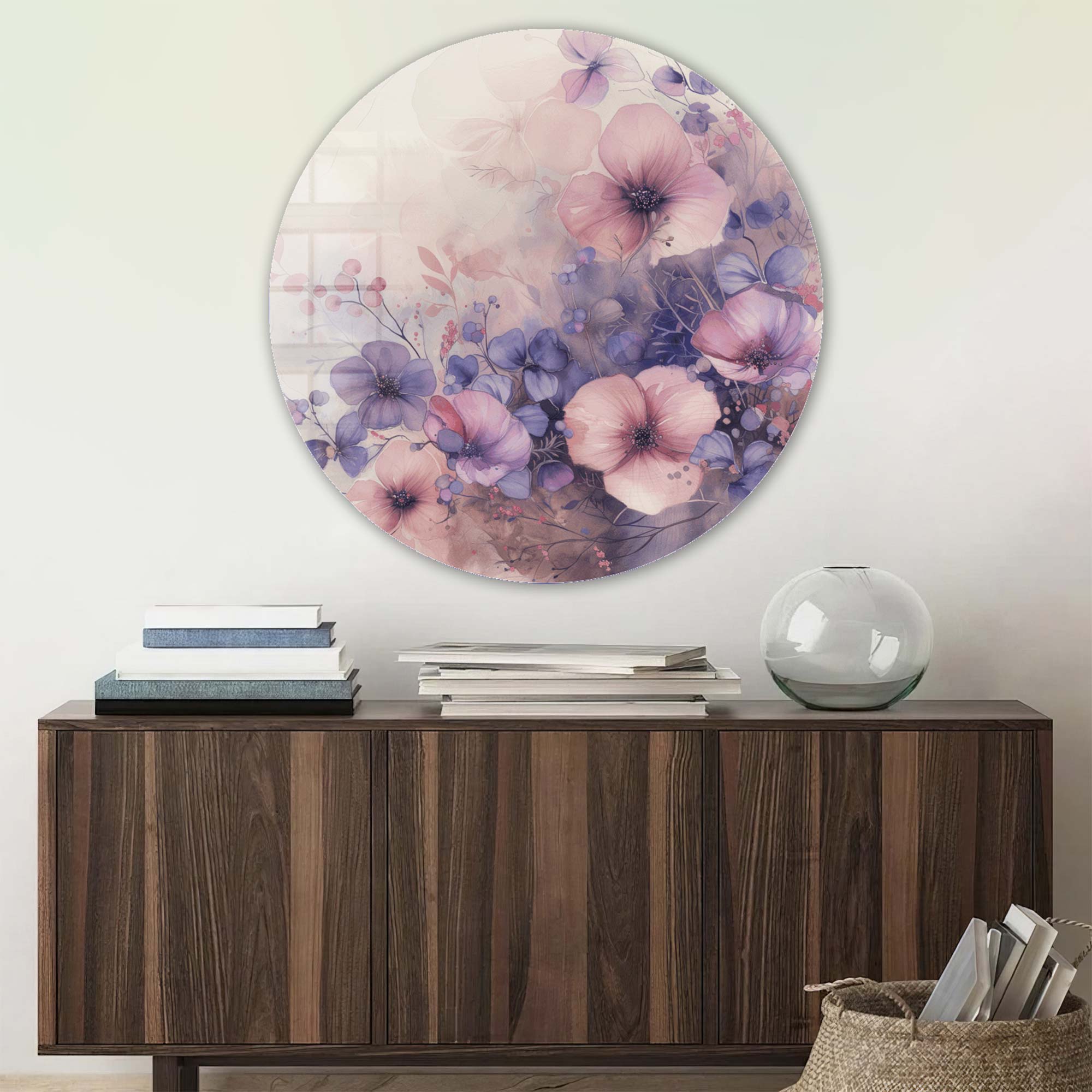Artronauts Glass Print Whispers of Bloom - Rounded Glass Wall Art