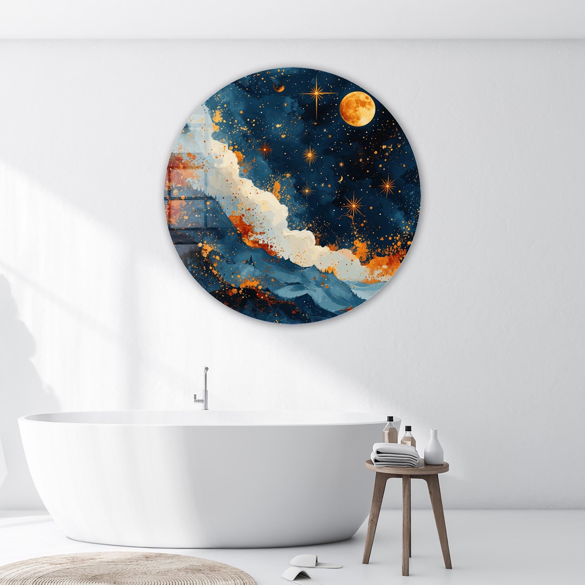 Artronauts Glass Print Celestial Dance - Rounded Glass Wall Art